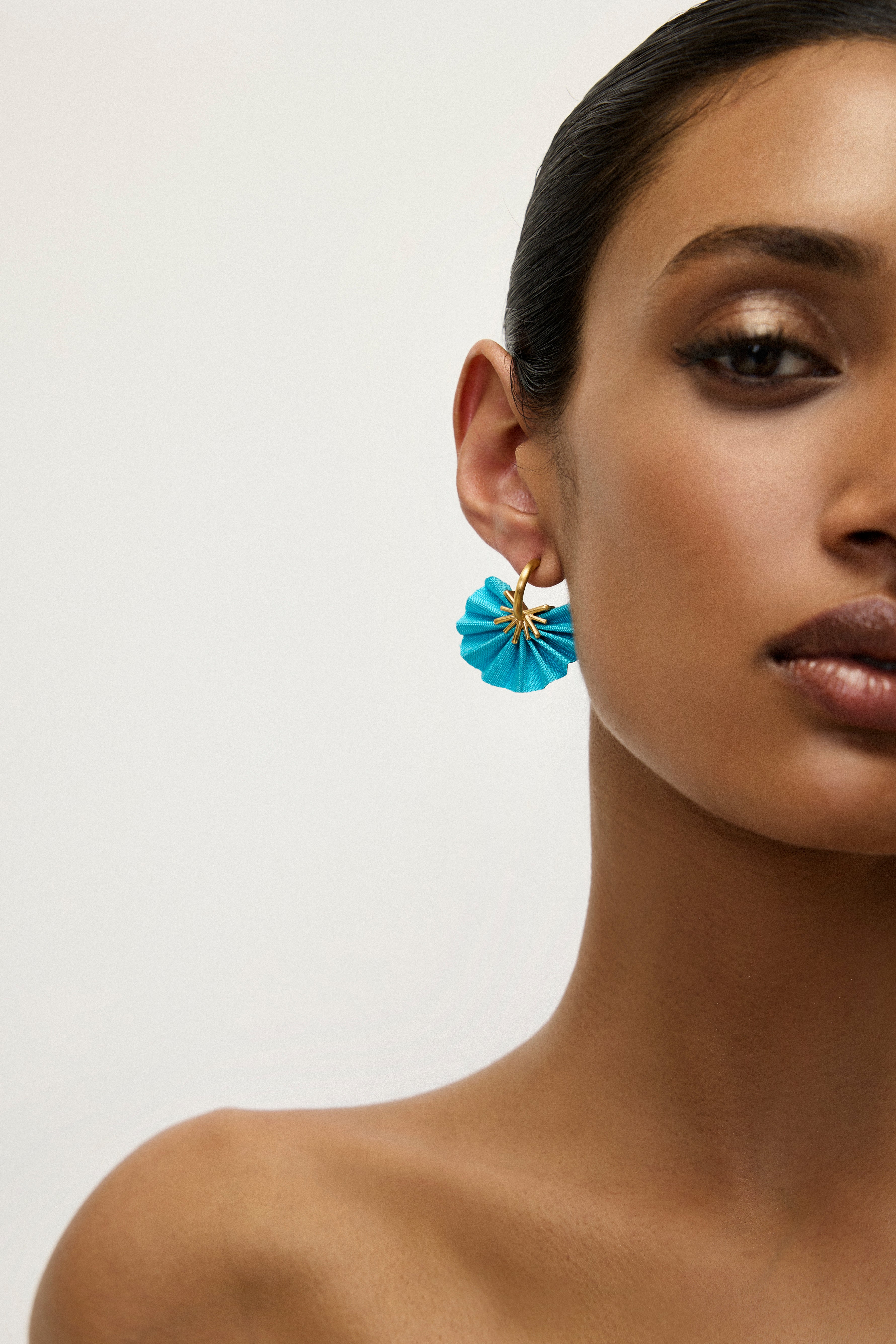 Sparkle Fan Hoops | Turquoise