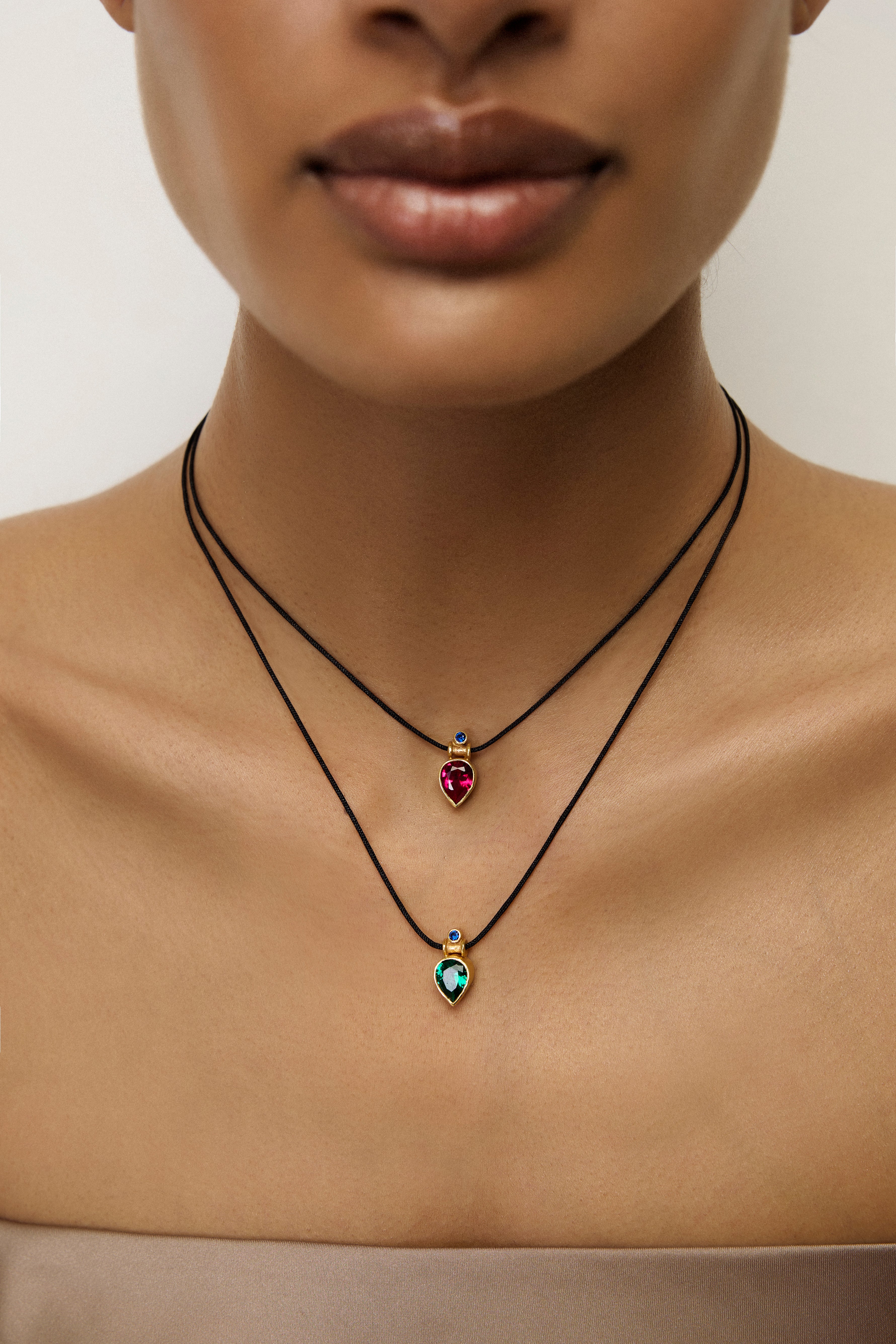 Falling Drops Necklace | Emerald Green