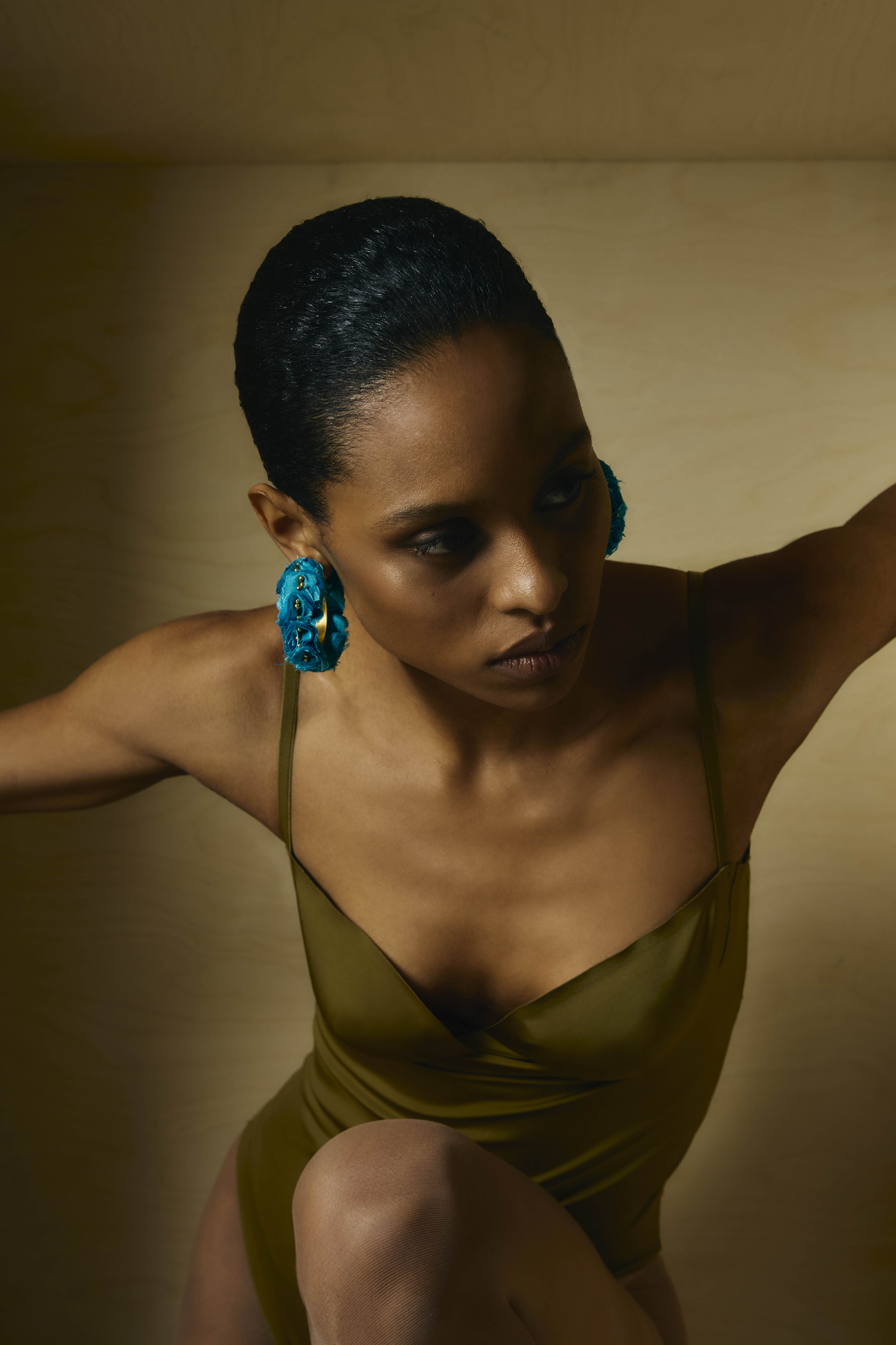 Big Bougainvillea Hoops | Turquoise