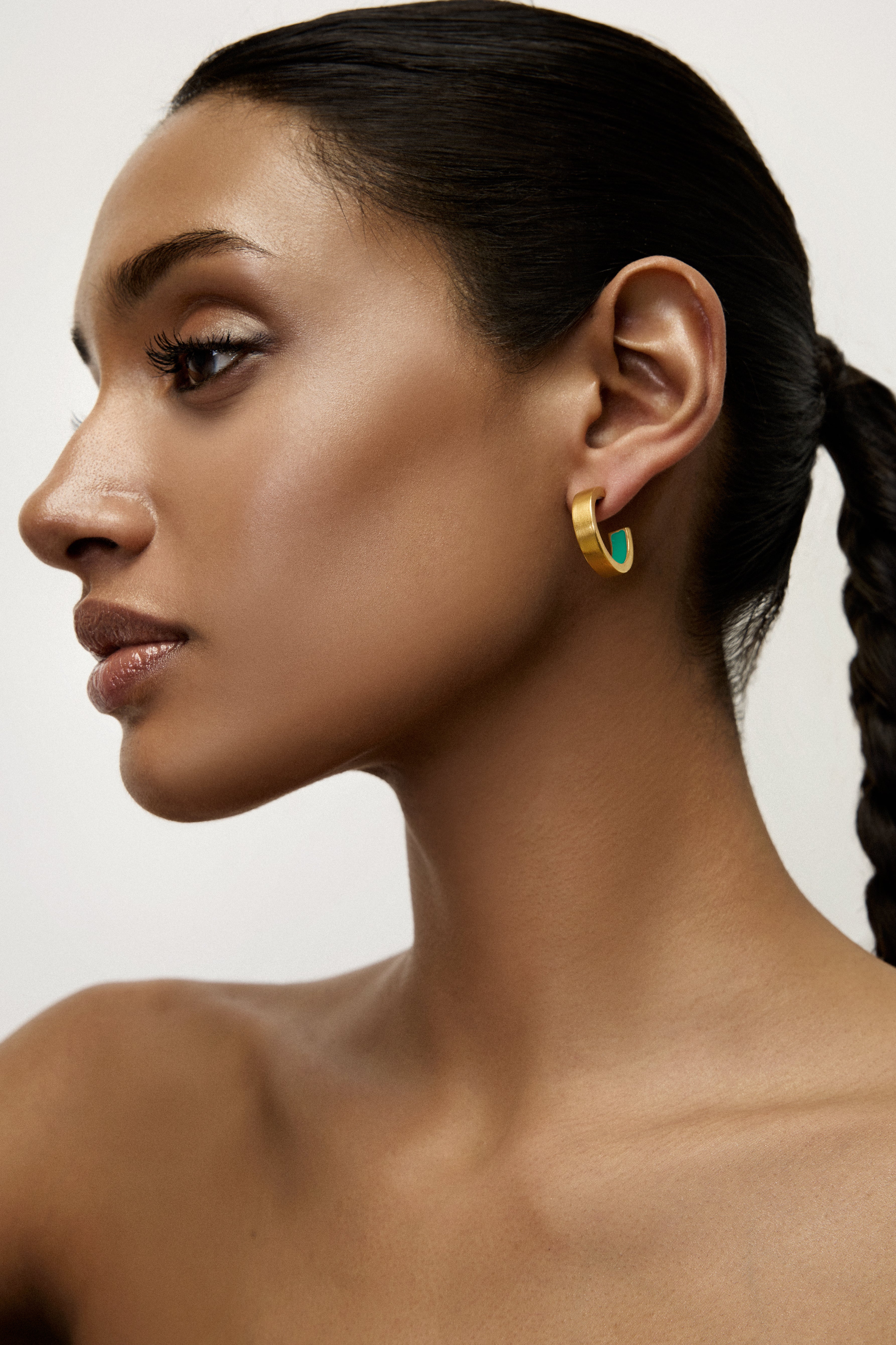 Small Inner Hoops | Green