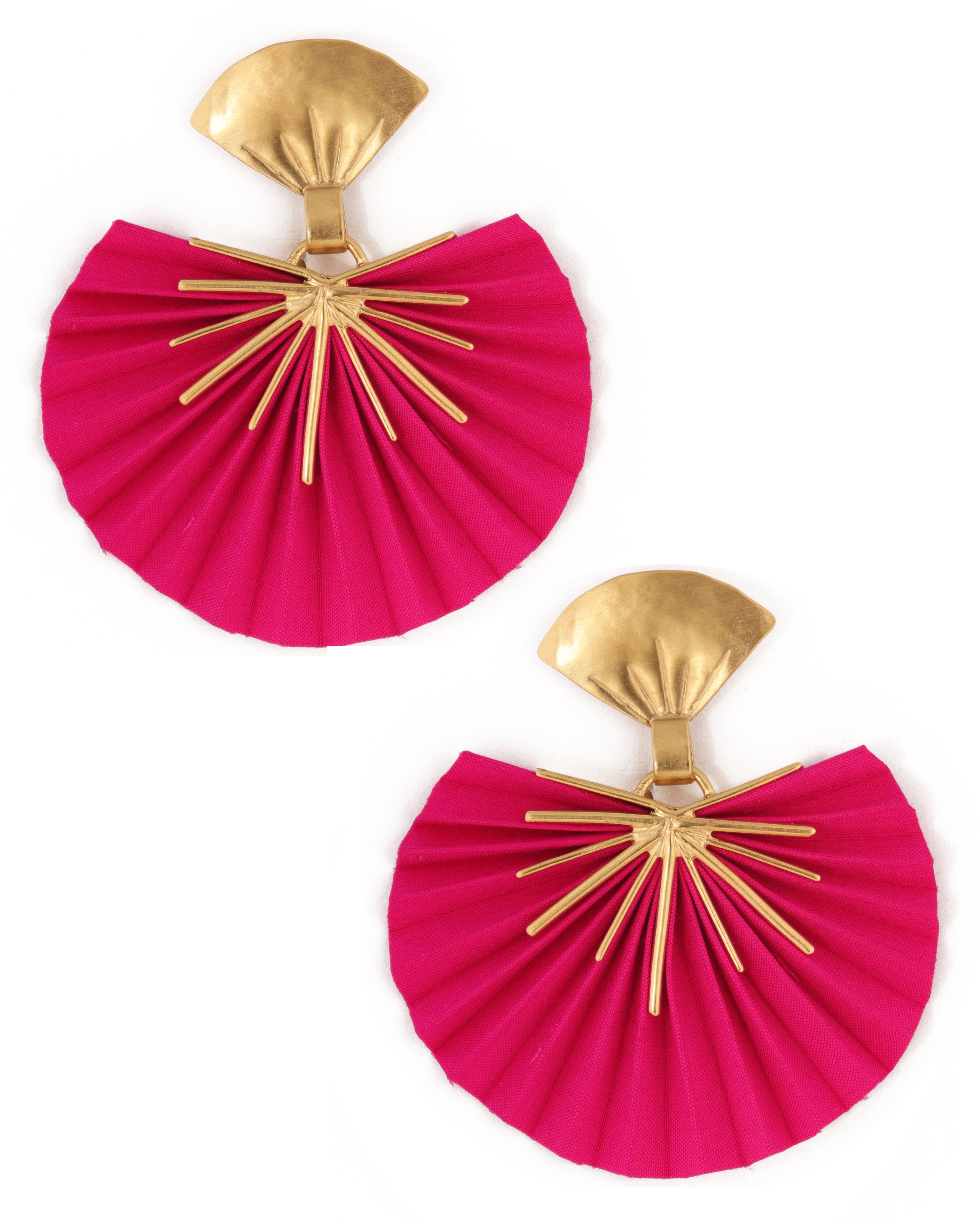 Sparkle Fan Earrings | Fuchsia