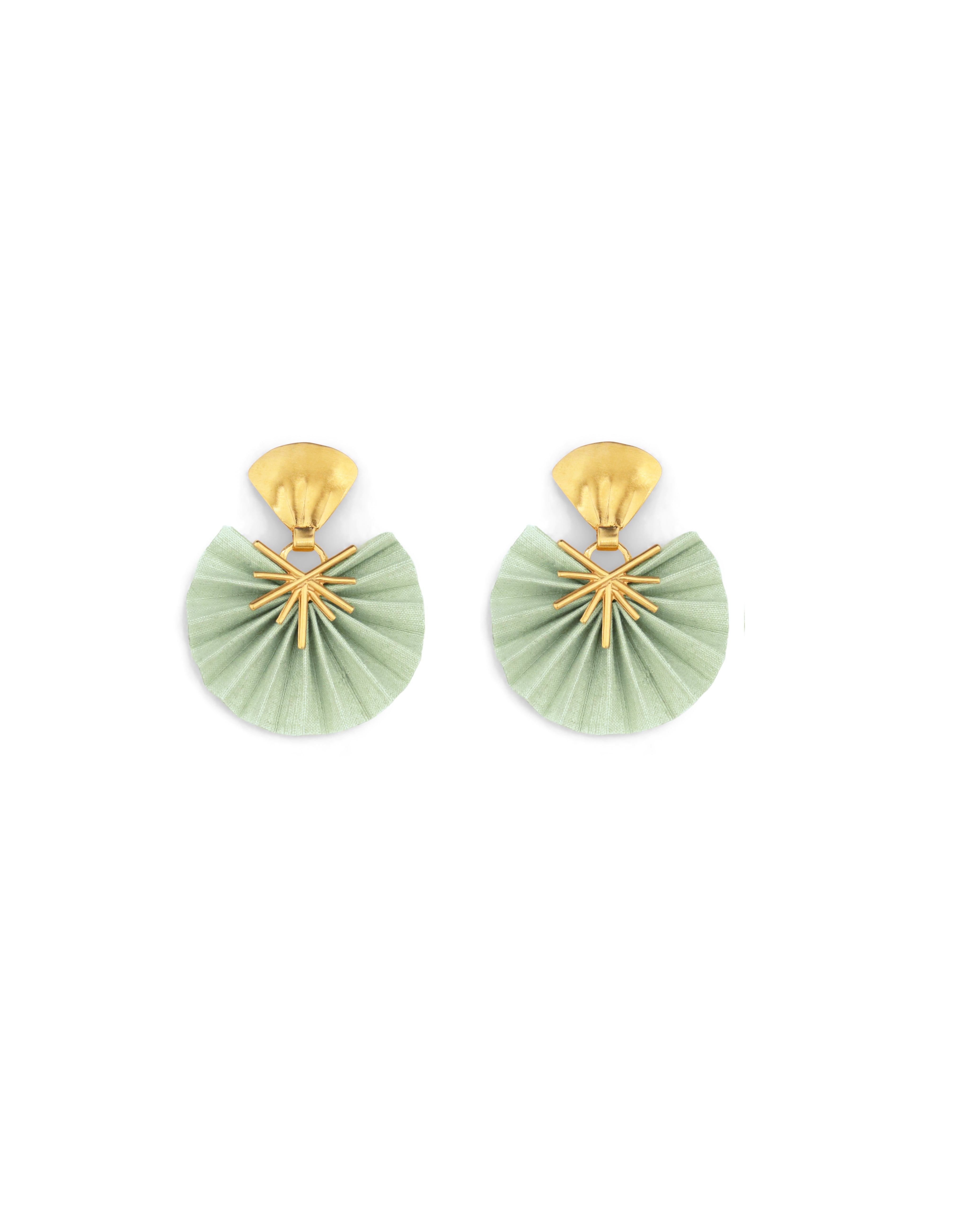 Mini Sparkle Fan Earrings | Pistachio