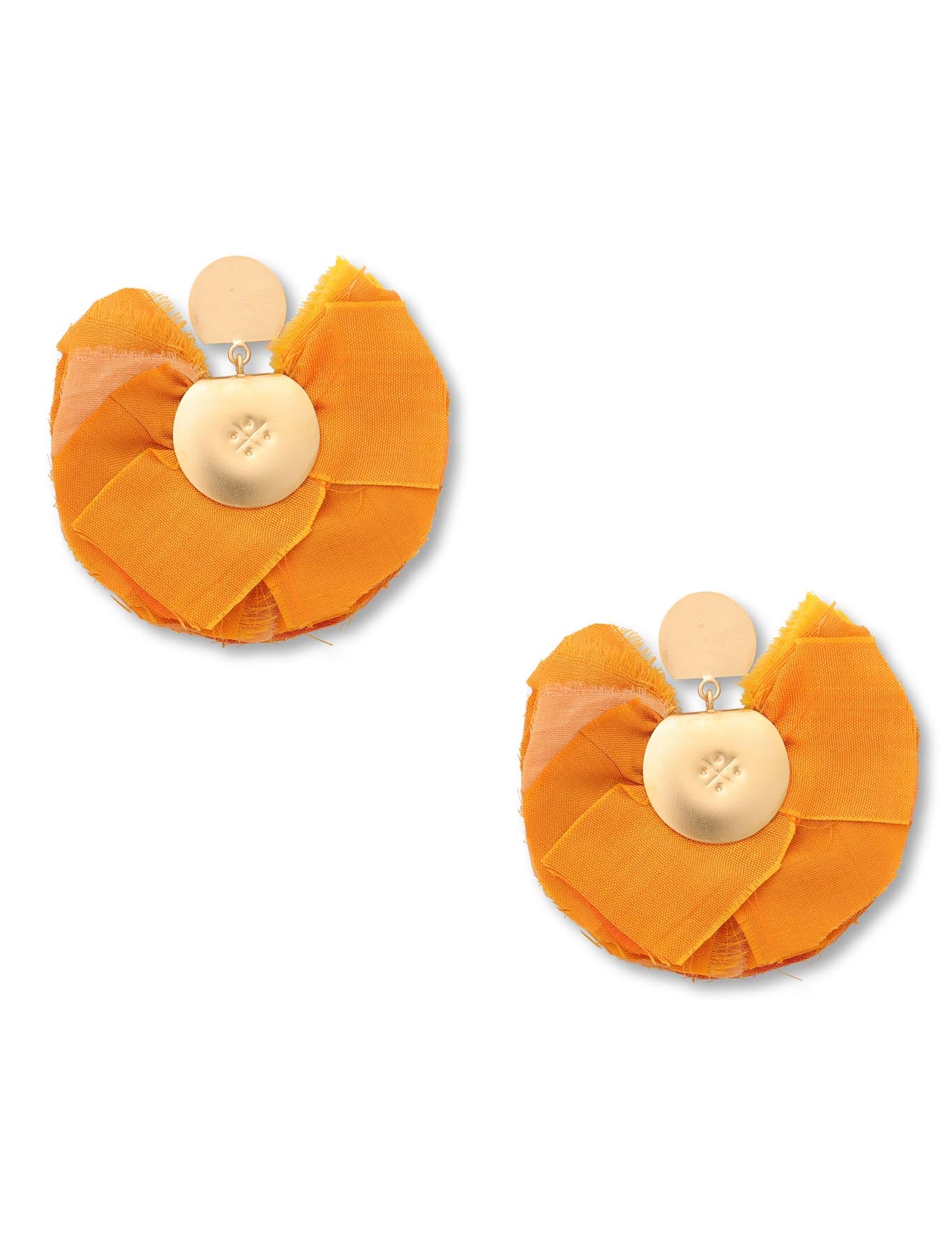 Silk Fan Earrings | Orange