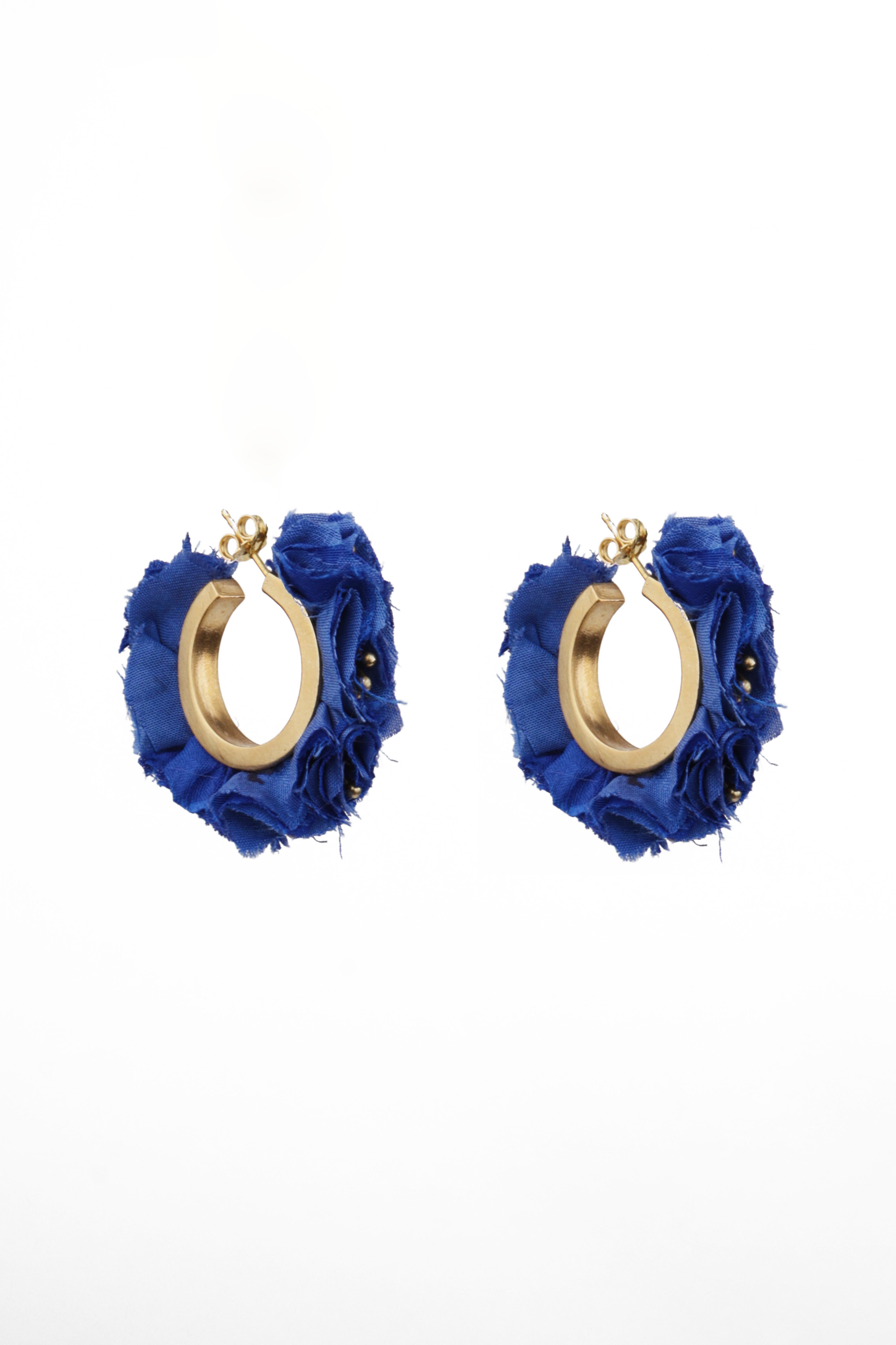 Small Bougainvillea Hoops | Blue
