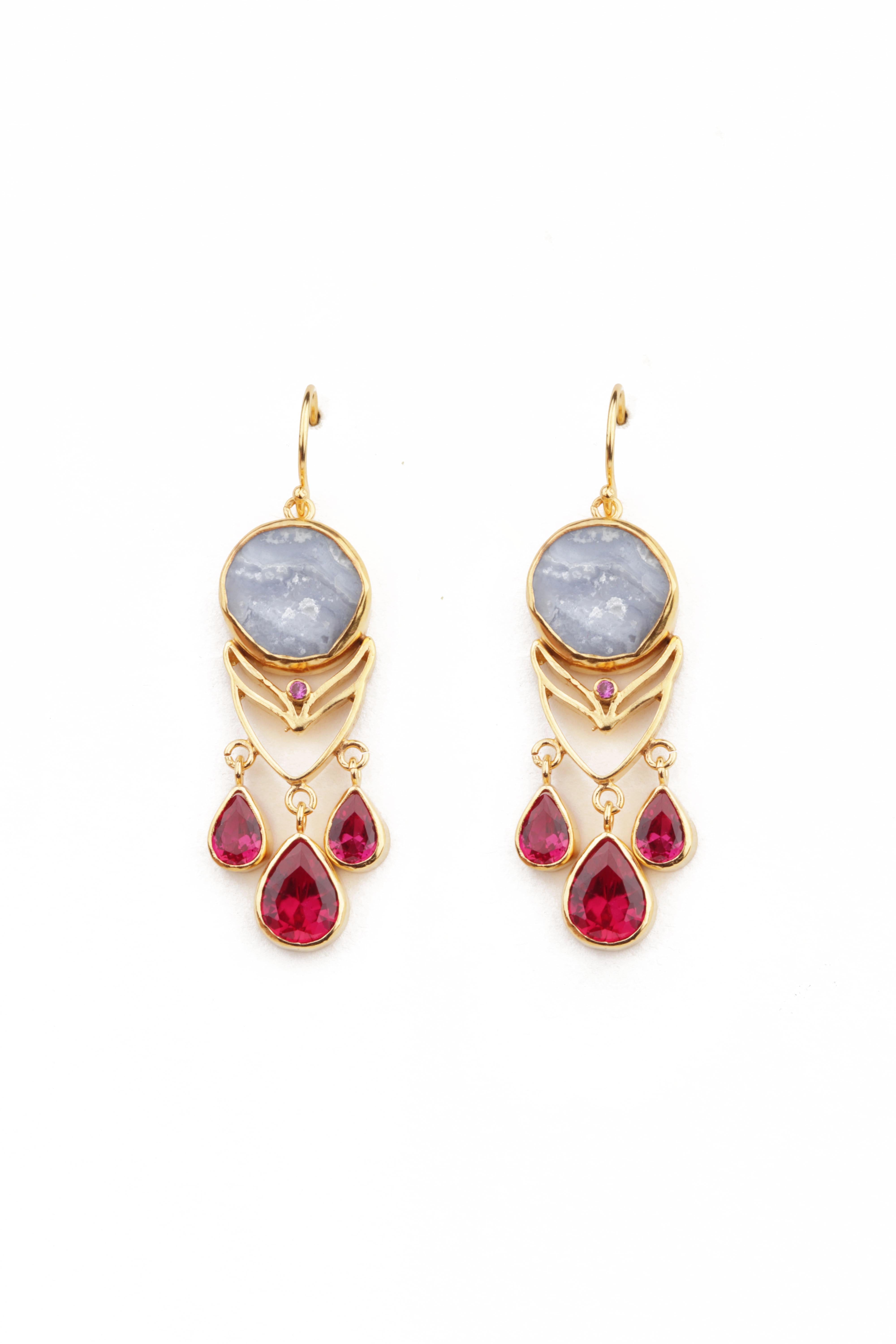 Chalcedony Chandelier Earrings