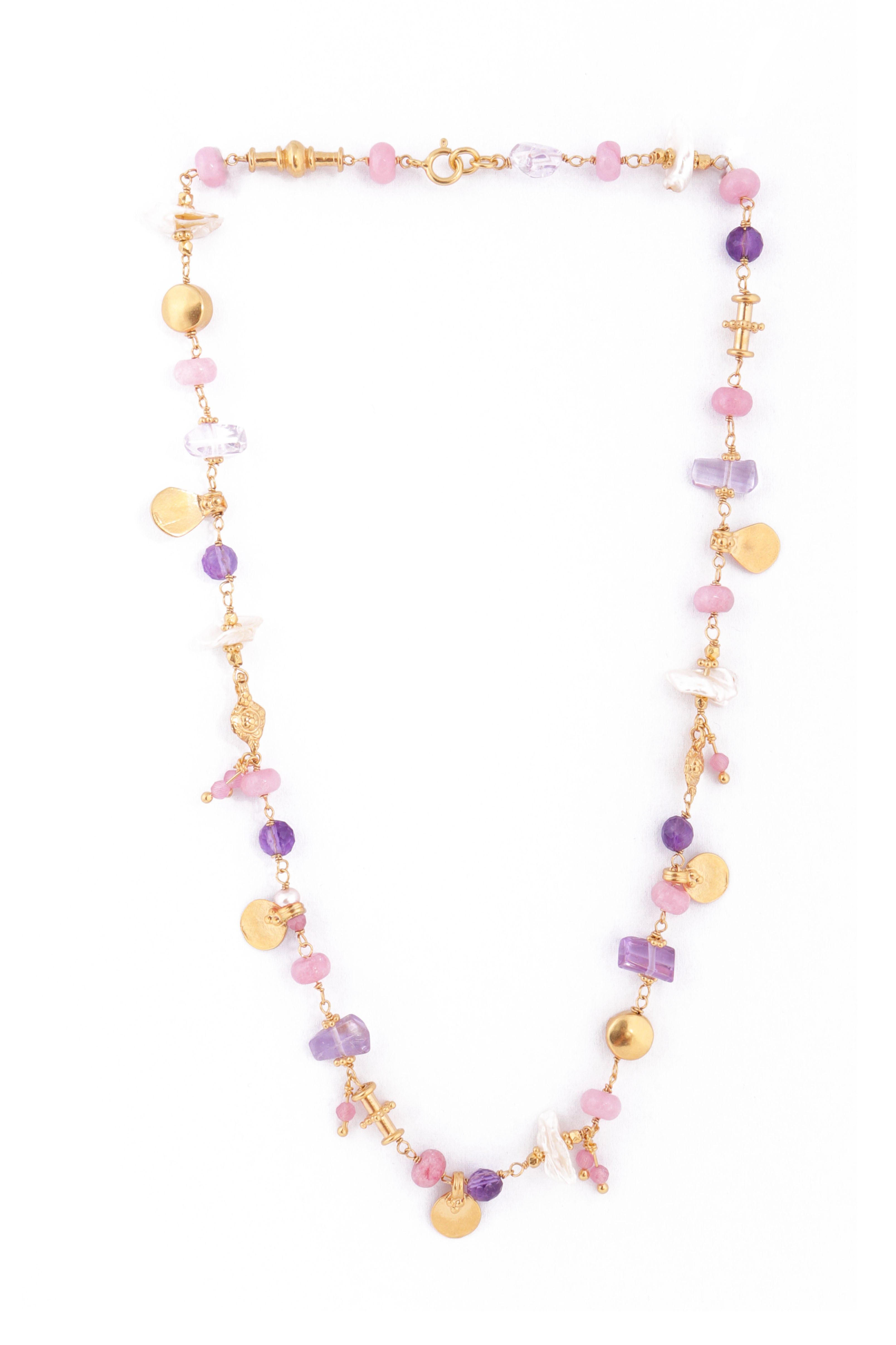 Pink Twisted Short Necklace