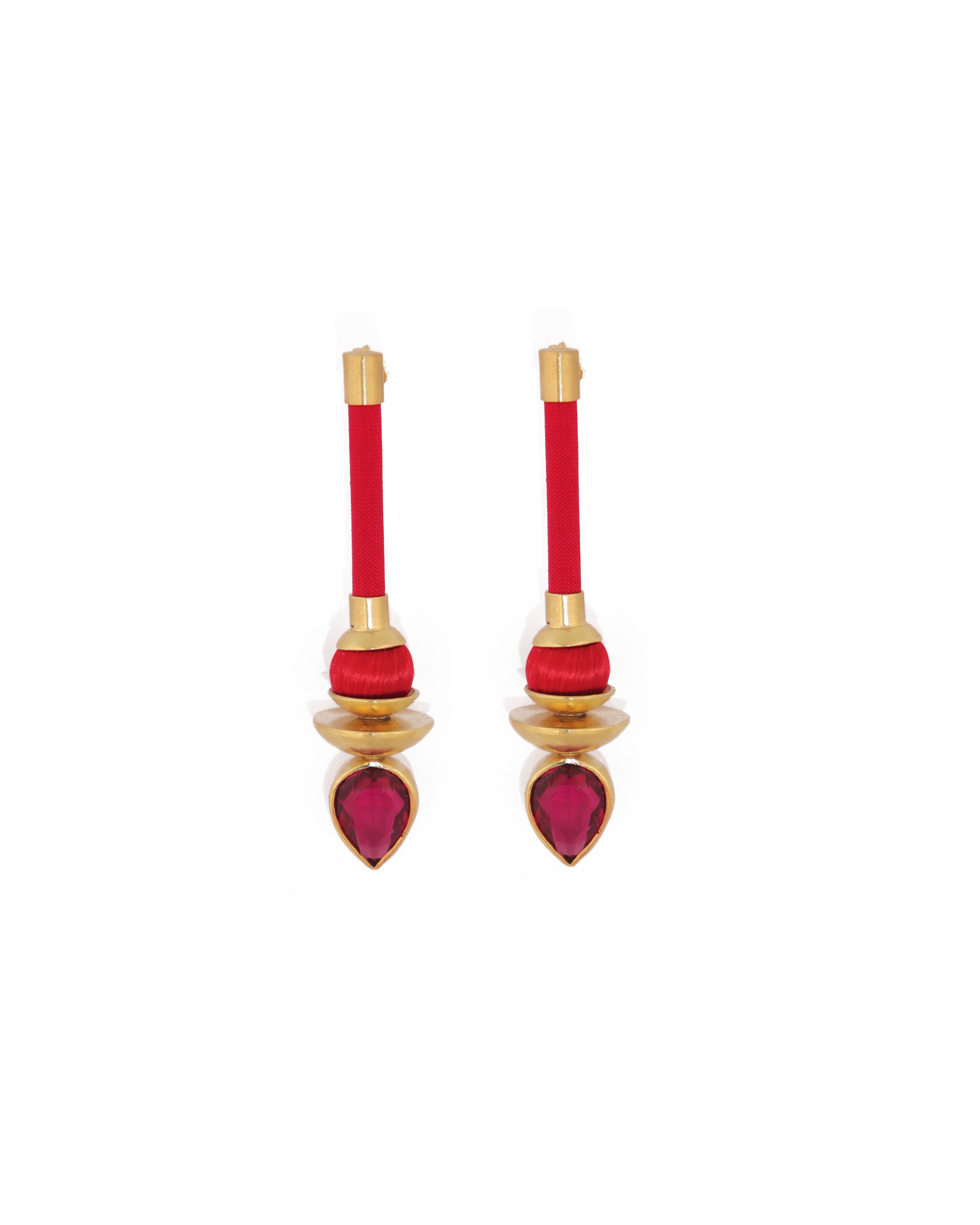 Silky Drops Earrings | Red