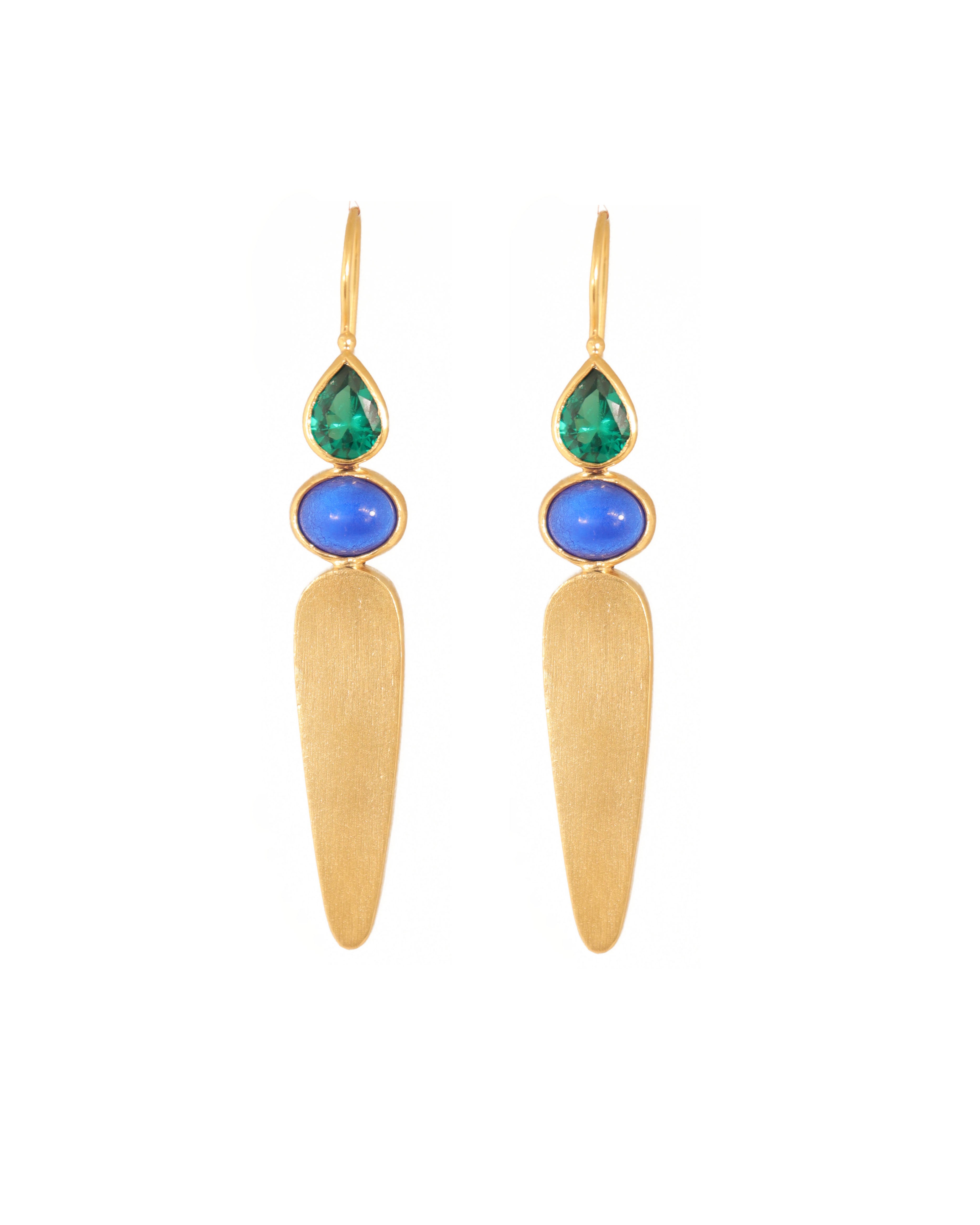 Crystal Sense Earrings | Blue & Green