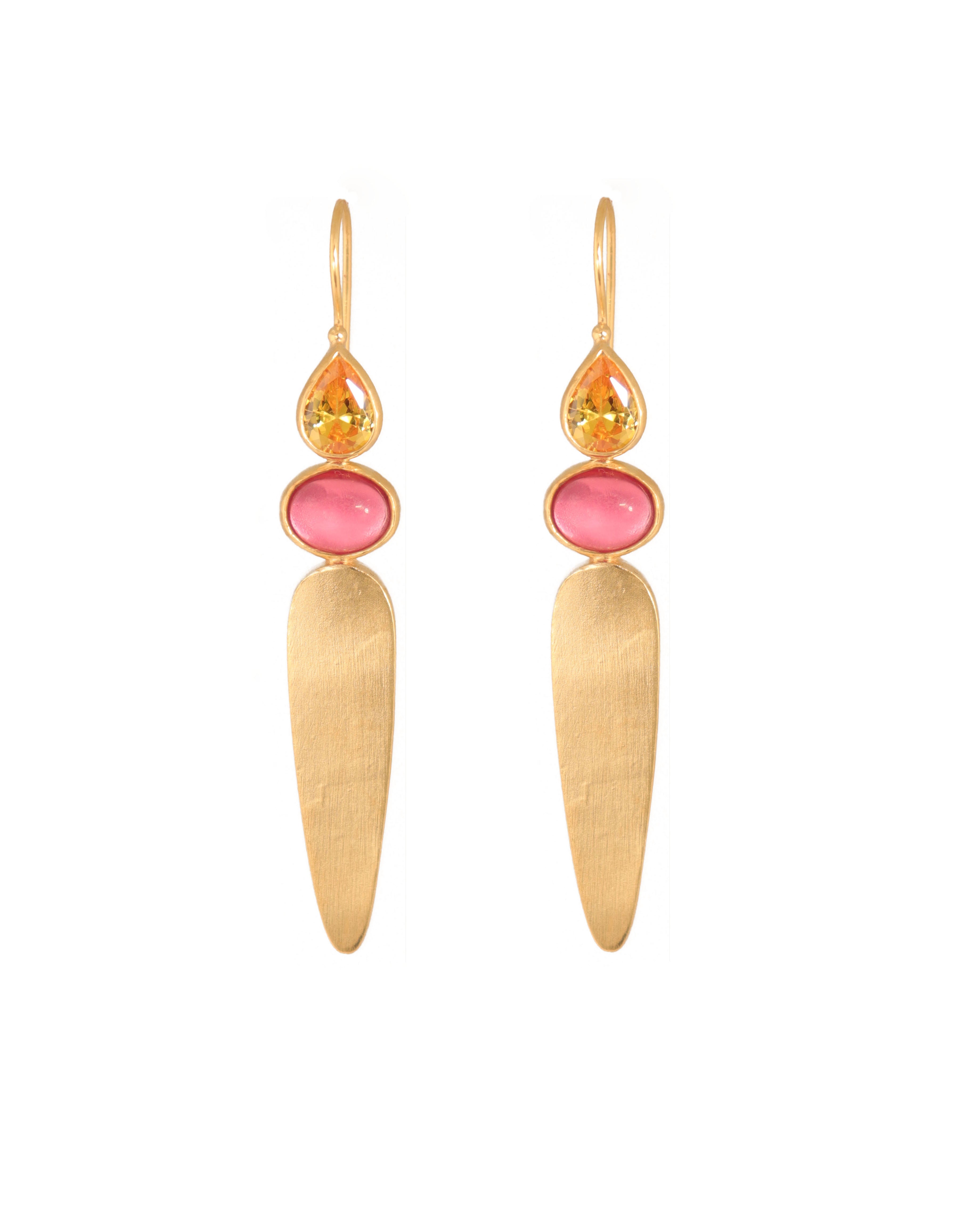 Crystal Sense Earrings | Pink & Yellow