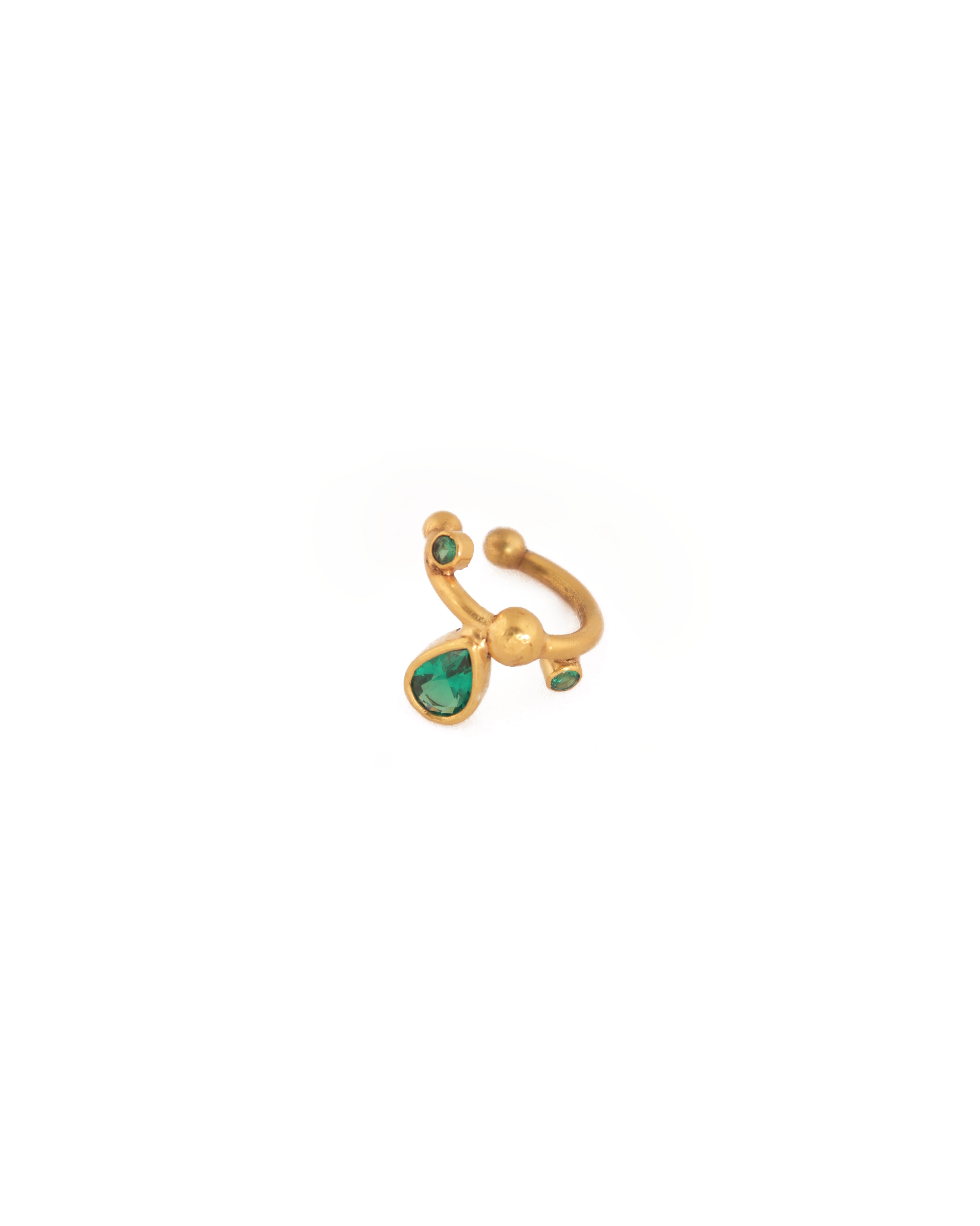 Petite Drops Ear Cuff | Green