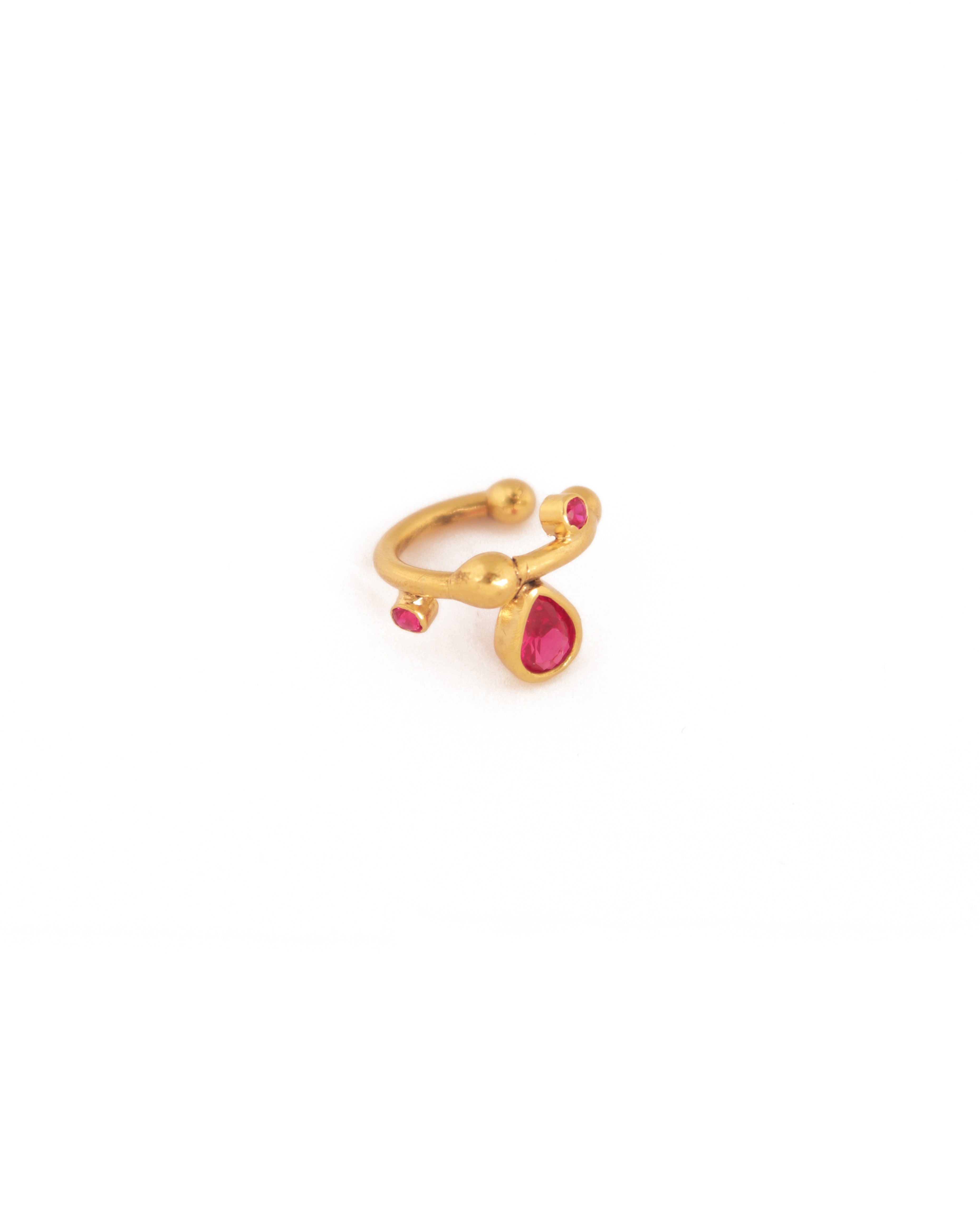 Petite Drops Ear Cuff | Red
