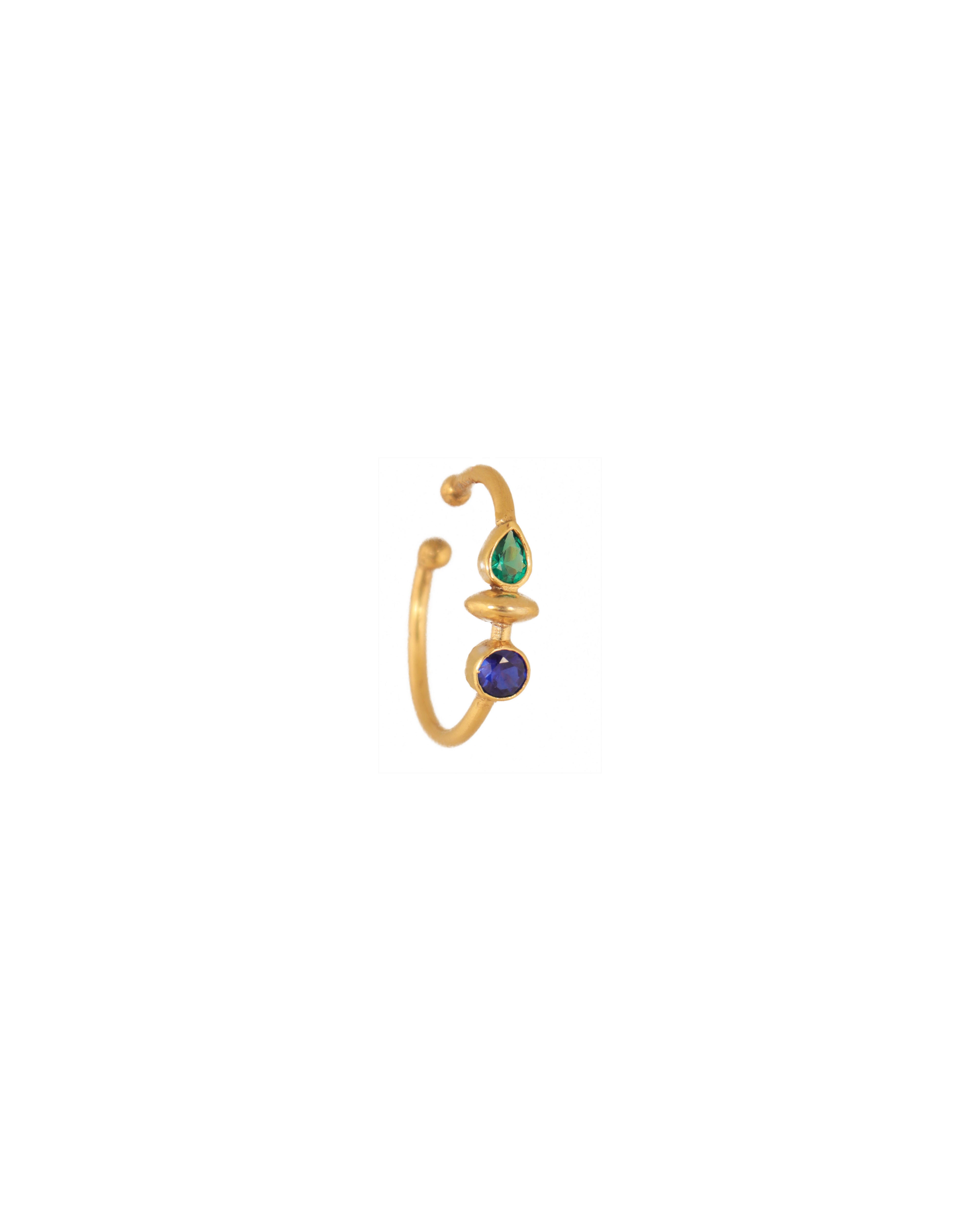 Double Shine Ear Cuff | Green & Blue