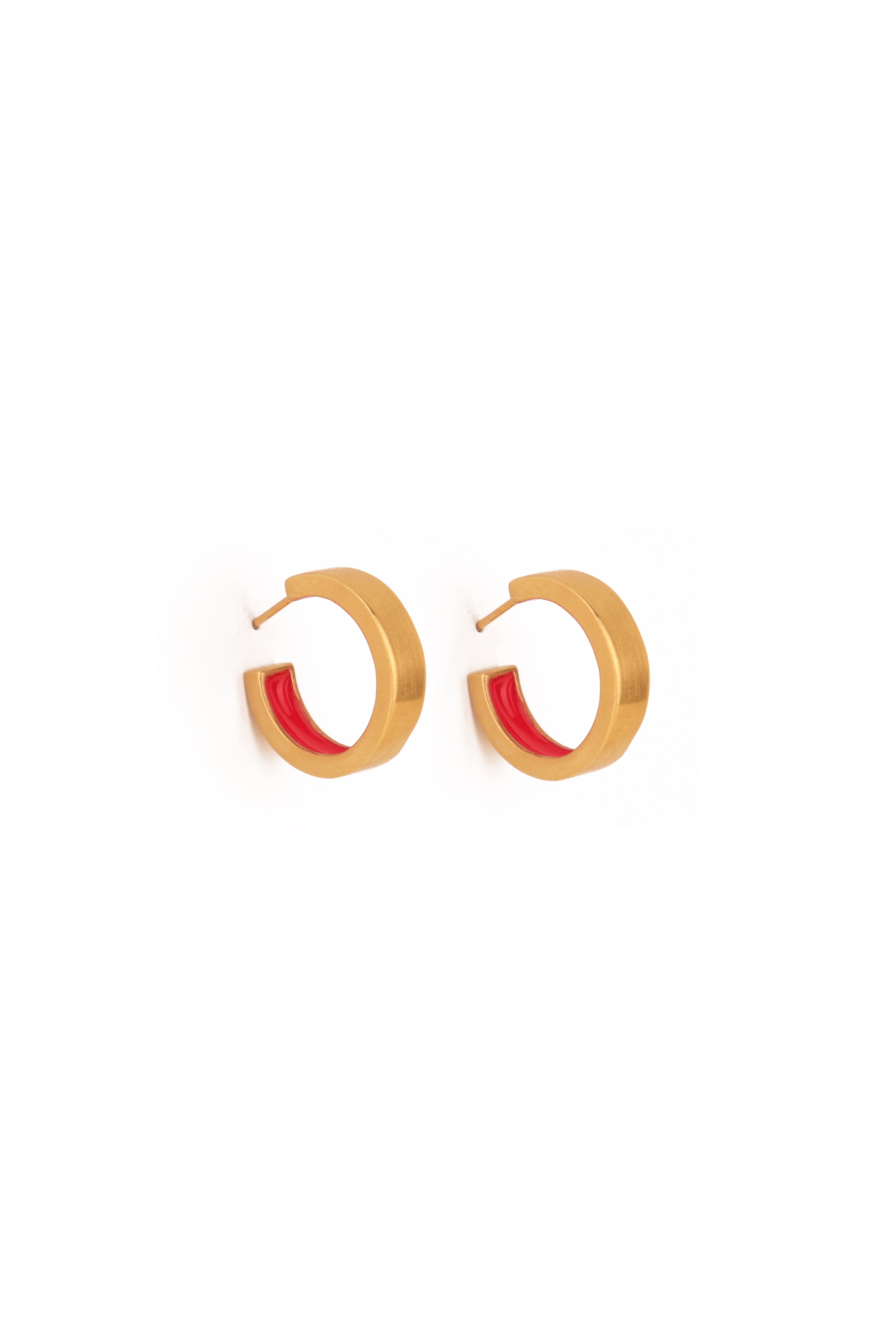 Small Inner Hoops | Red