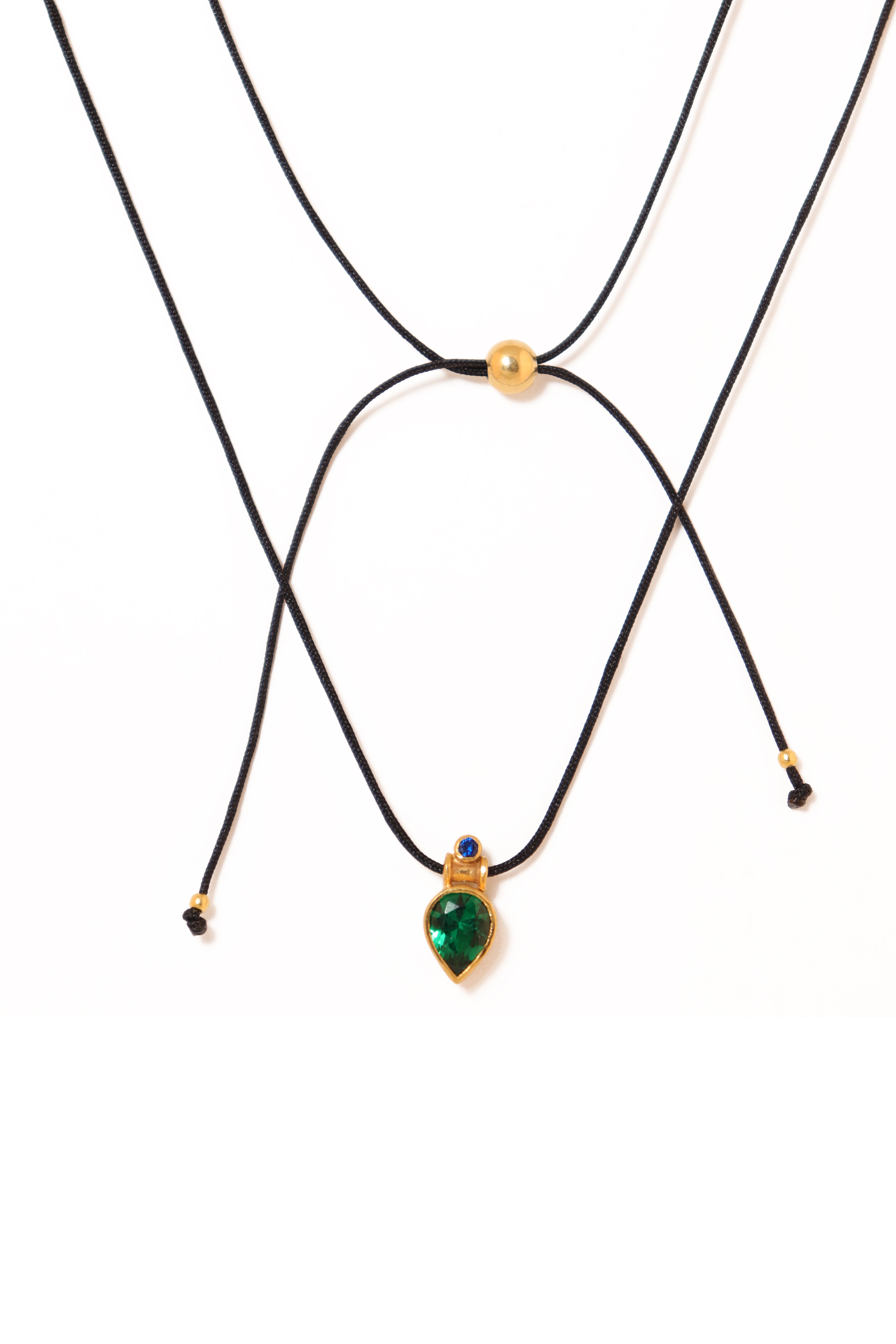 Falling Drops Necklace | Emerald Green