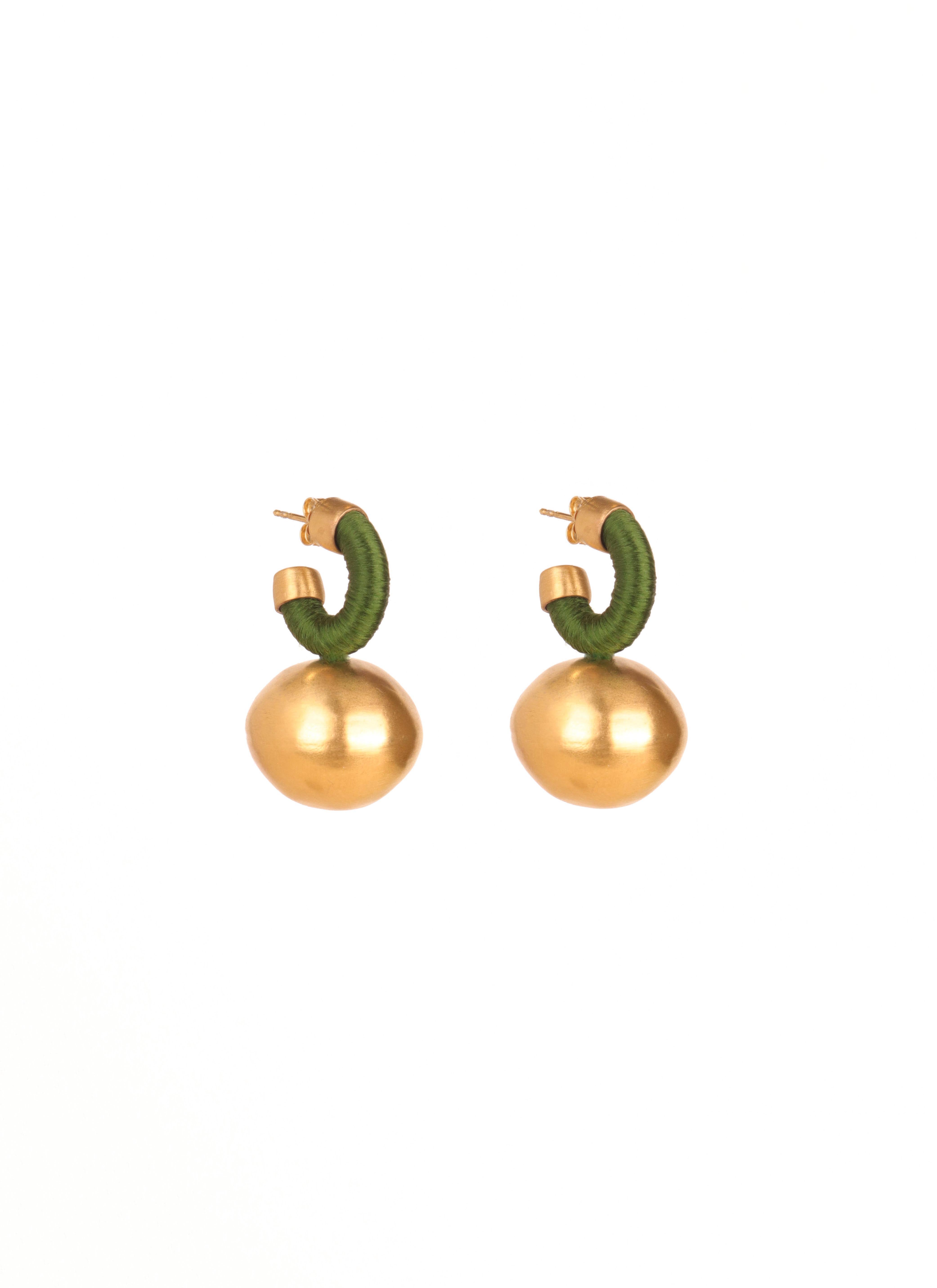 Big Sphera Hoops | Olive Green