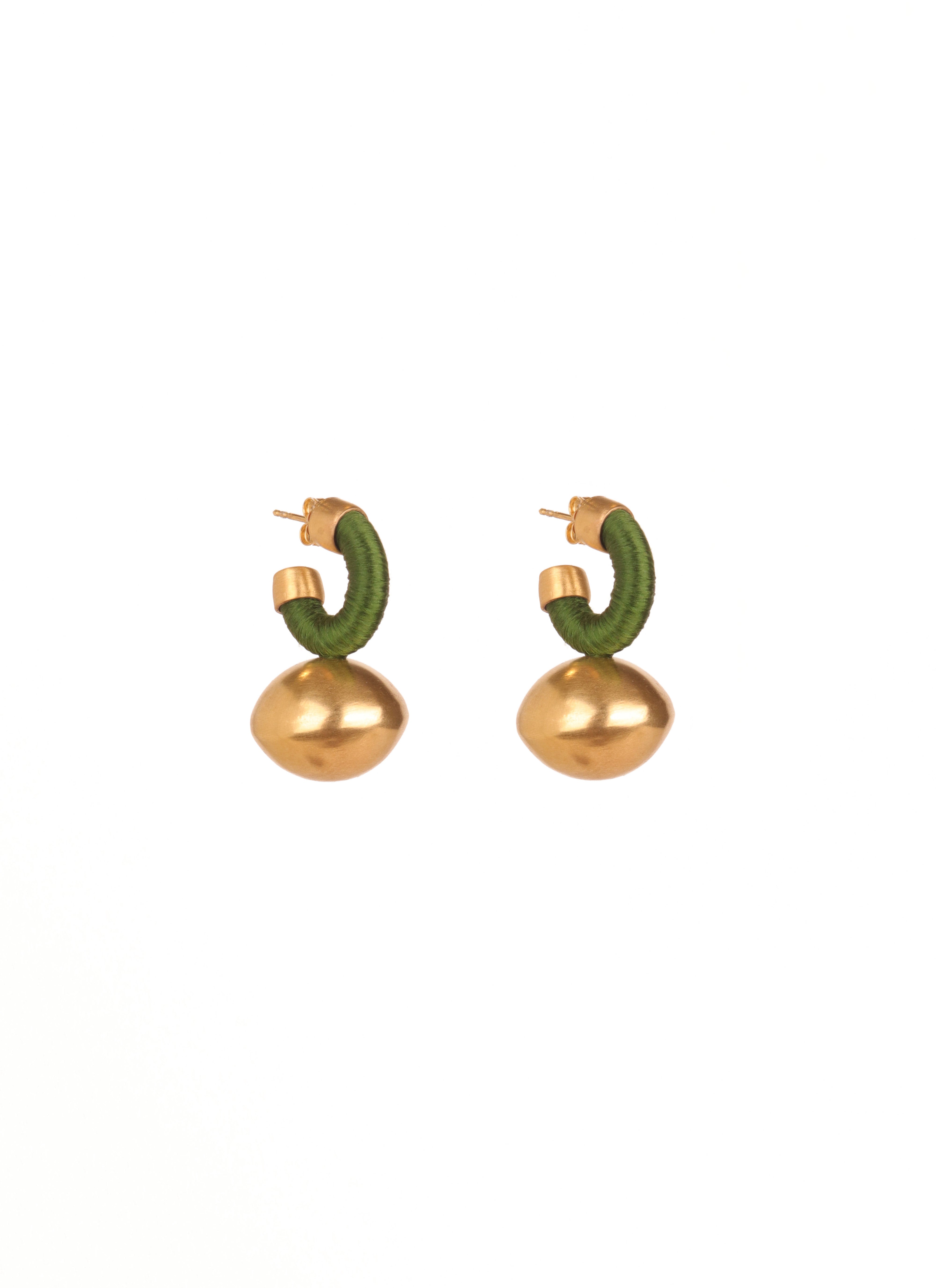 Small Sphera Hoops | Olive Green