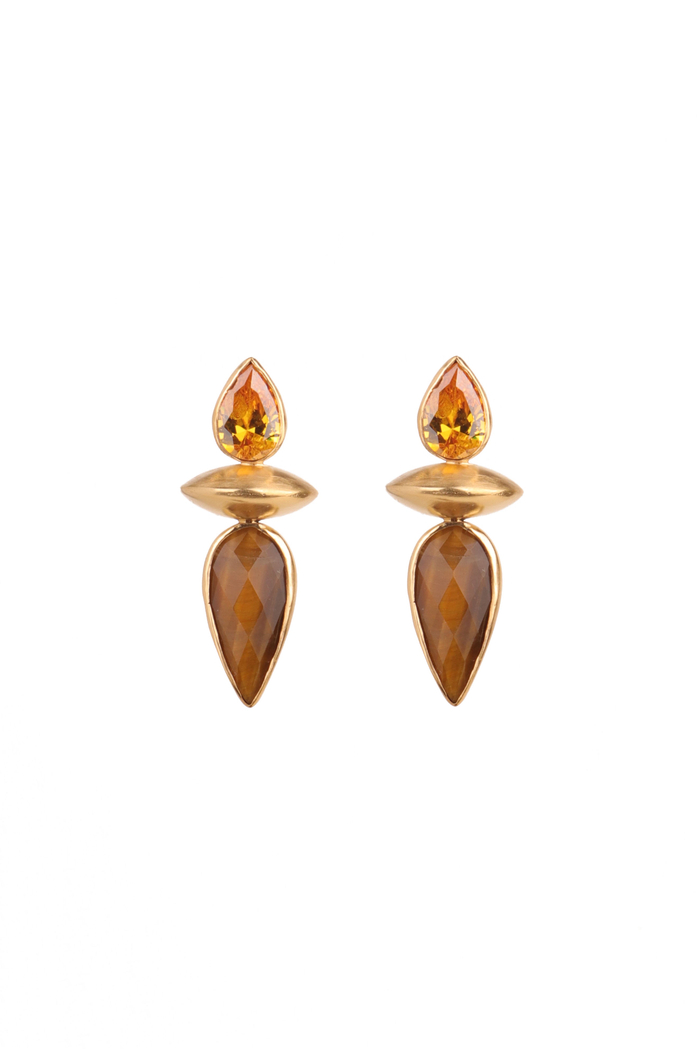 Elyse Earrings | Tiger Eye
