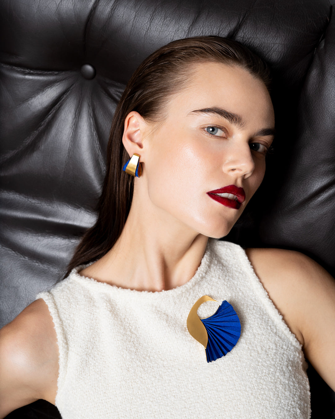 Small Luna Earrings | Blue