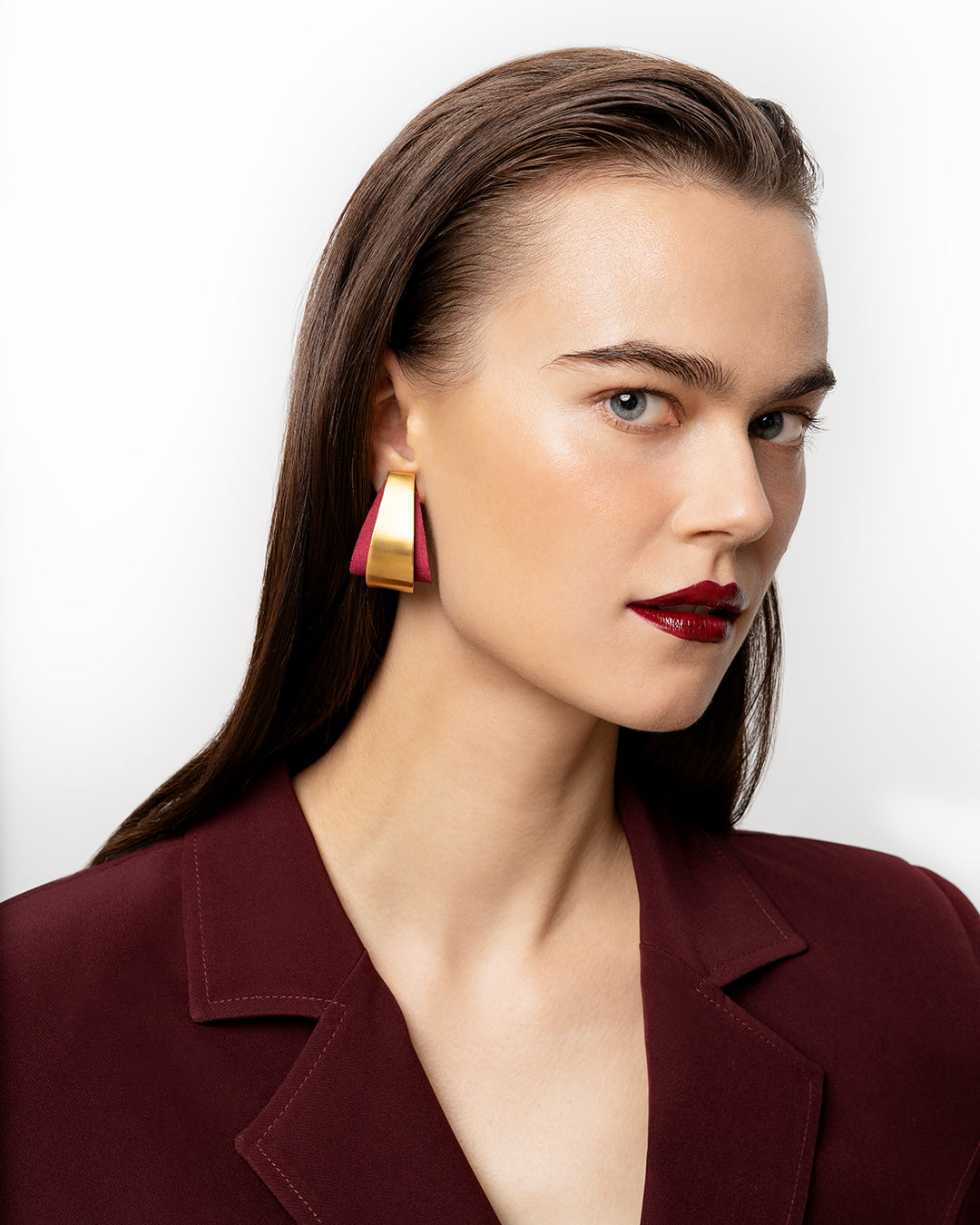 Big Luna Earrings | Burgundy