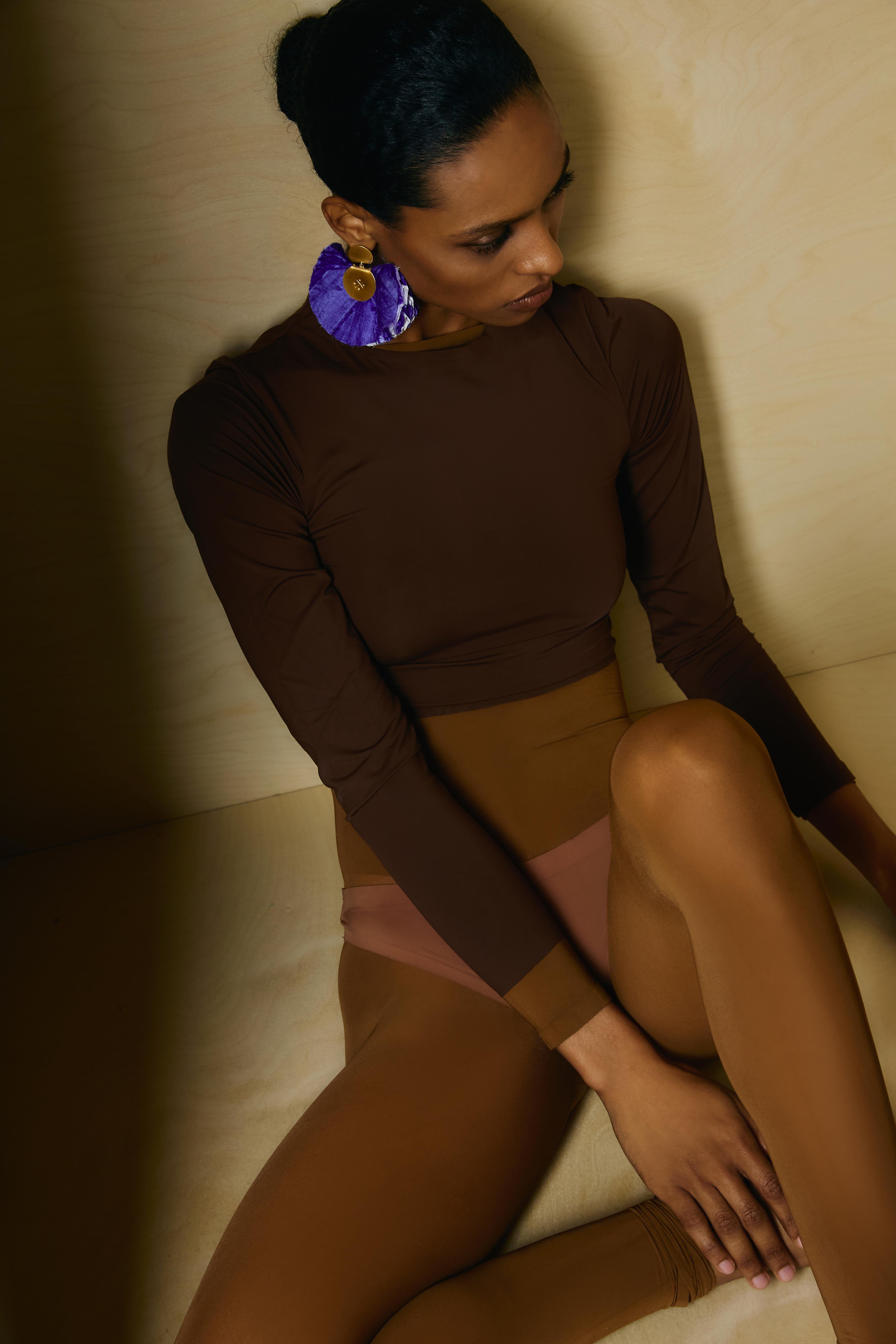 Silk Fan Earrings | Violet