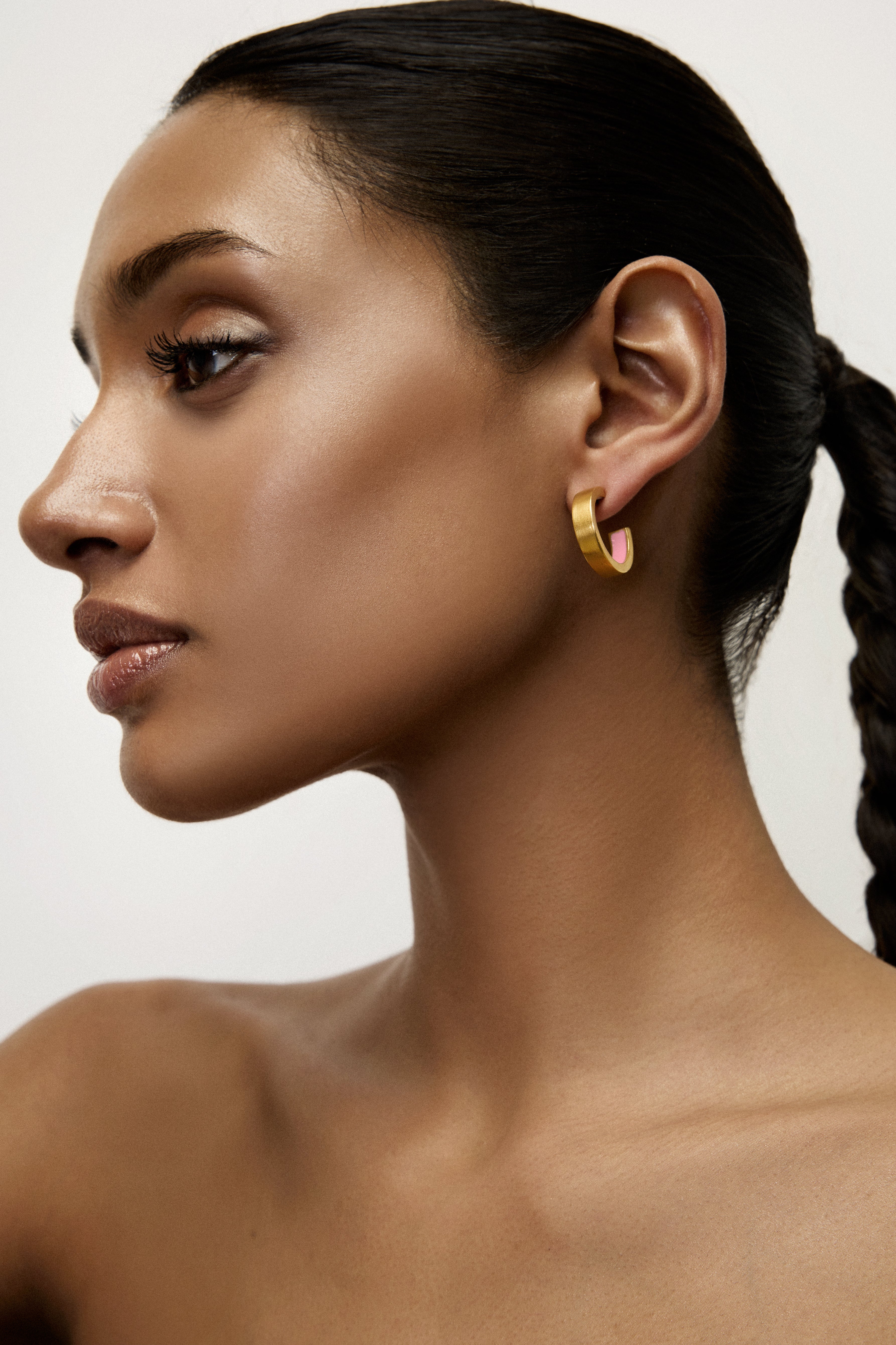 Small Inner Hoops | Pink