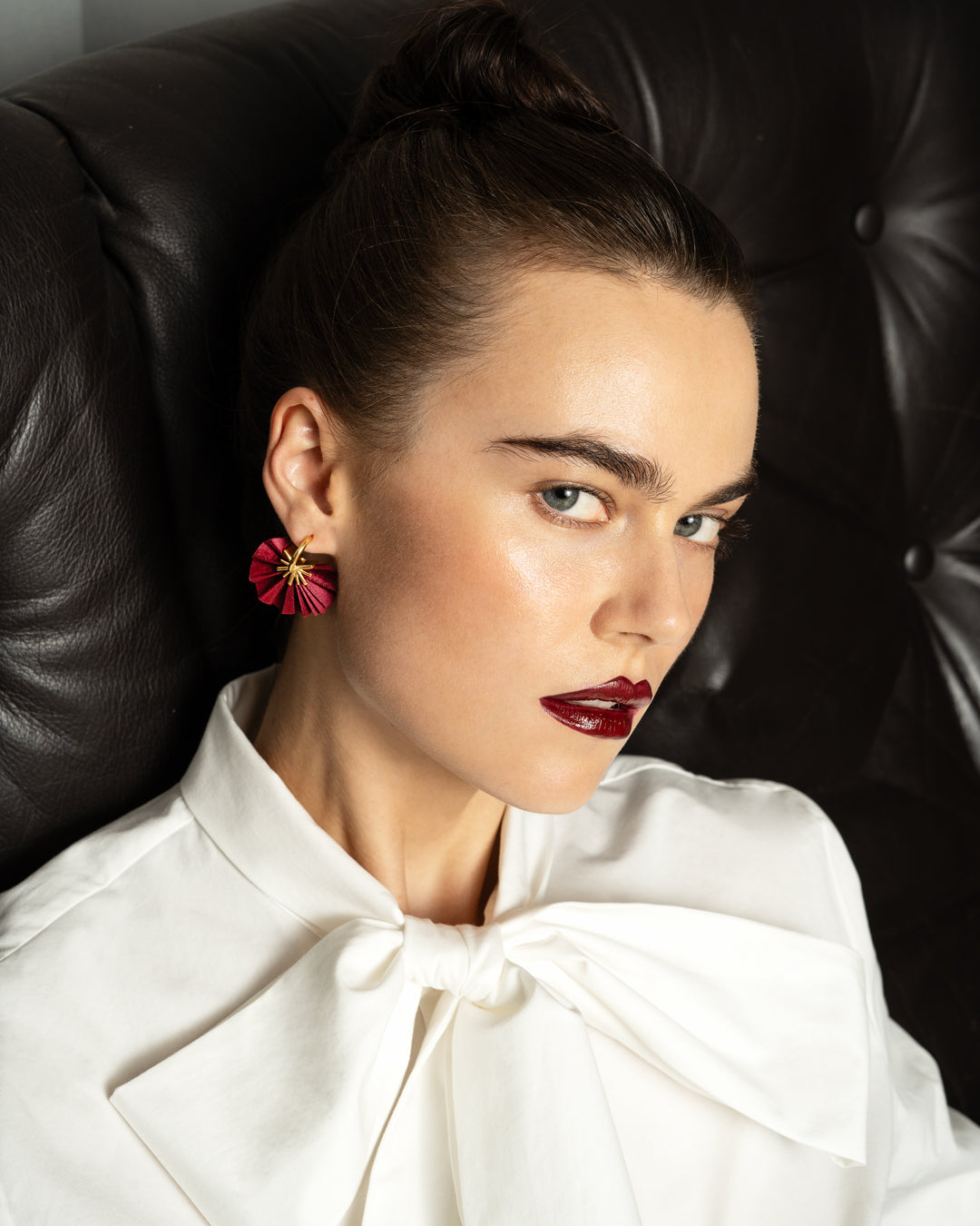 Sparkle Fan Hoops | Burgundy