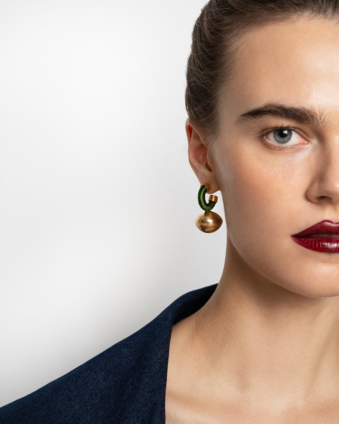 Small Sphera Hoops | Olive Green