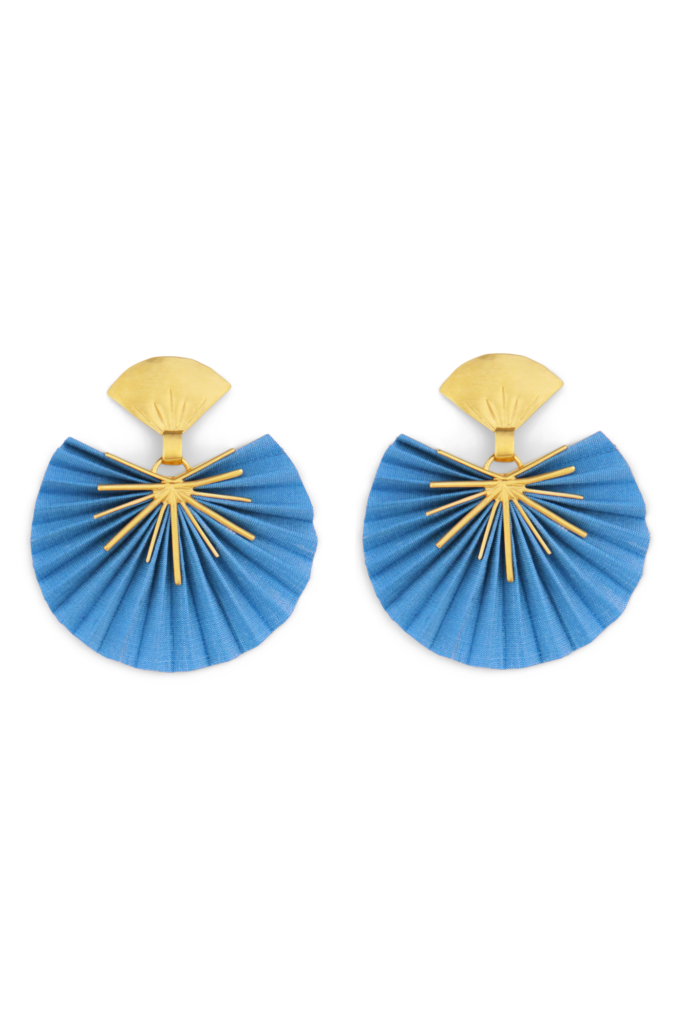 Sparkle Fan Earrings | Sky Blue