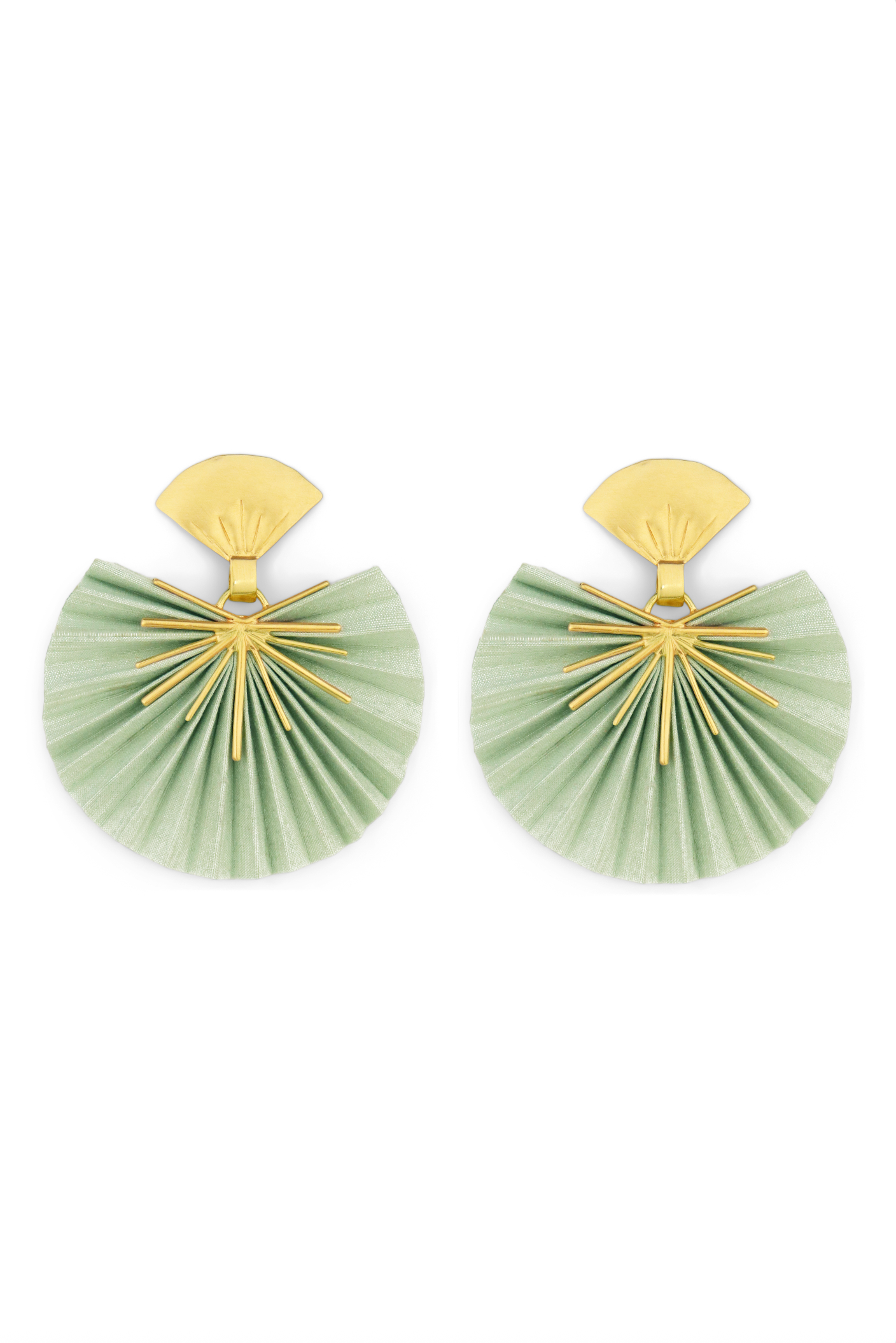 Sparkle Fan Earrings | Pistachio