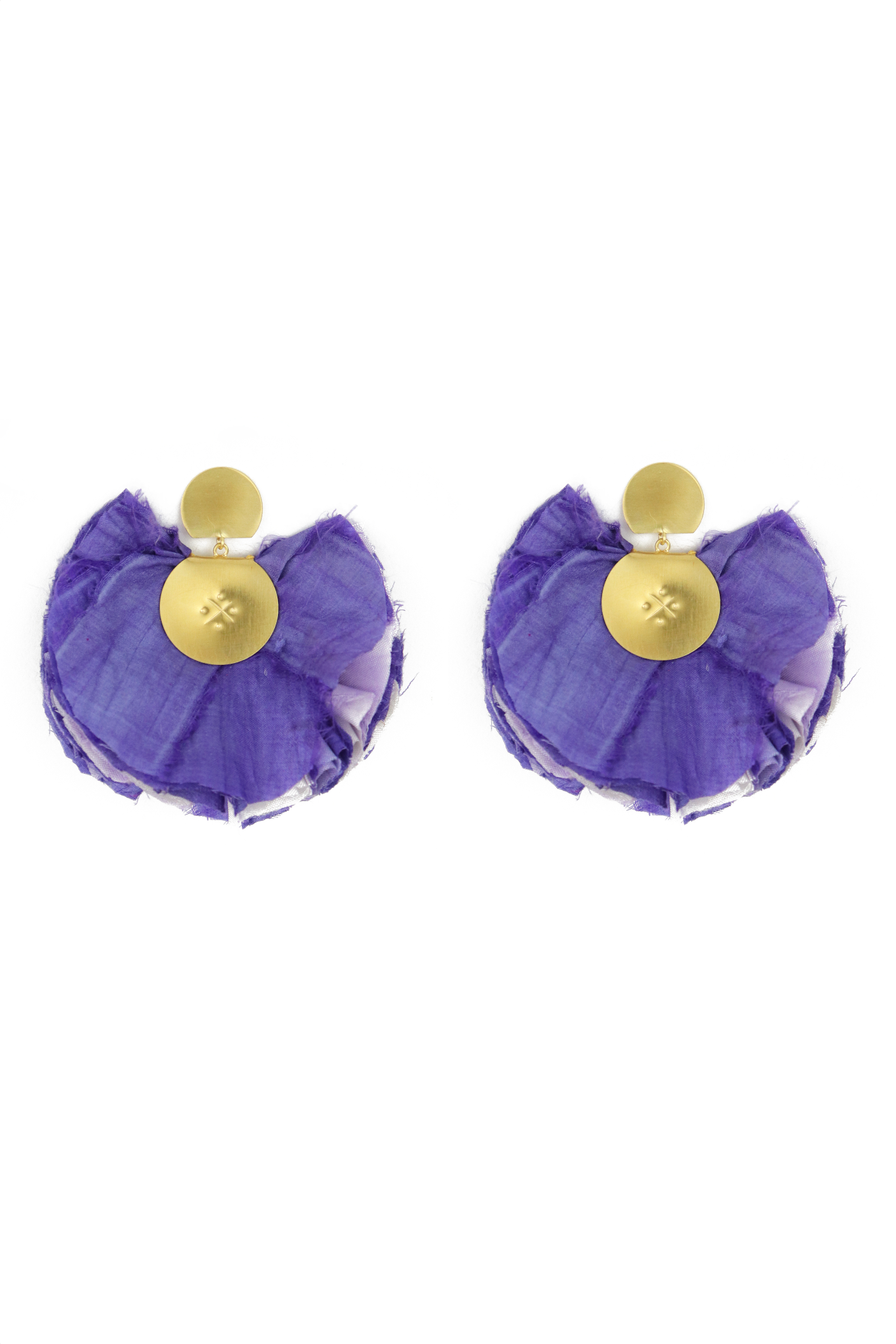 Silk Fan Earrings | Violet