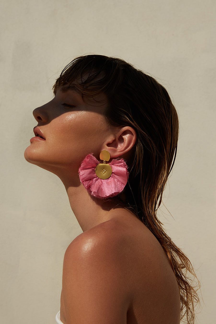 Silk Fan Earrings | Pink