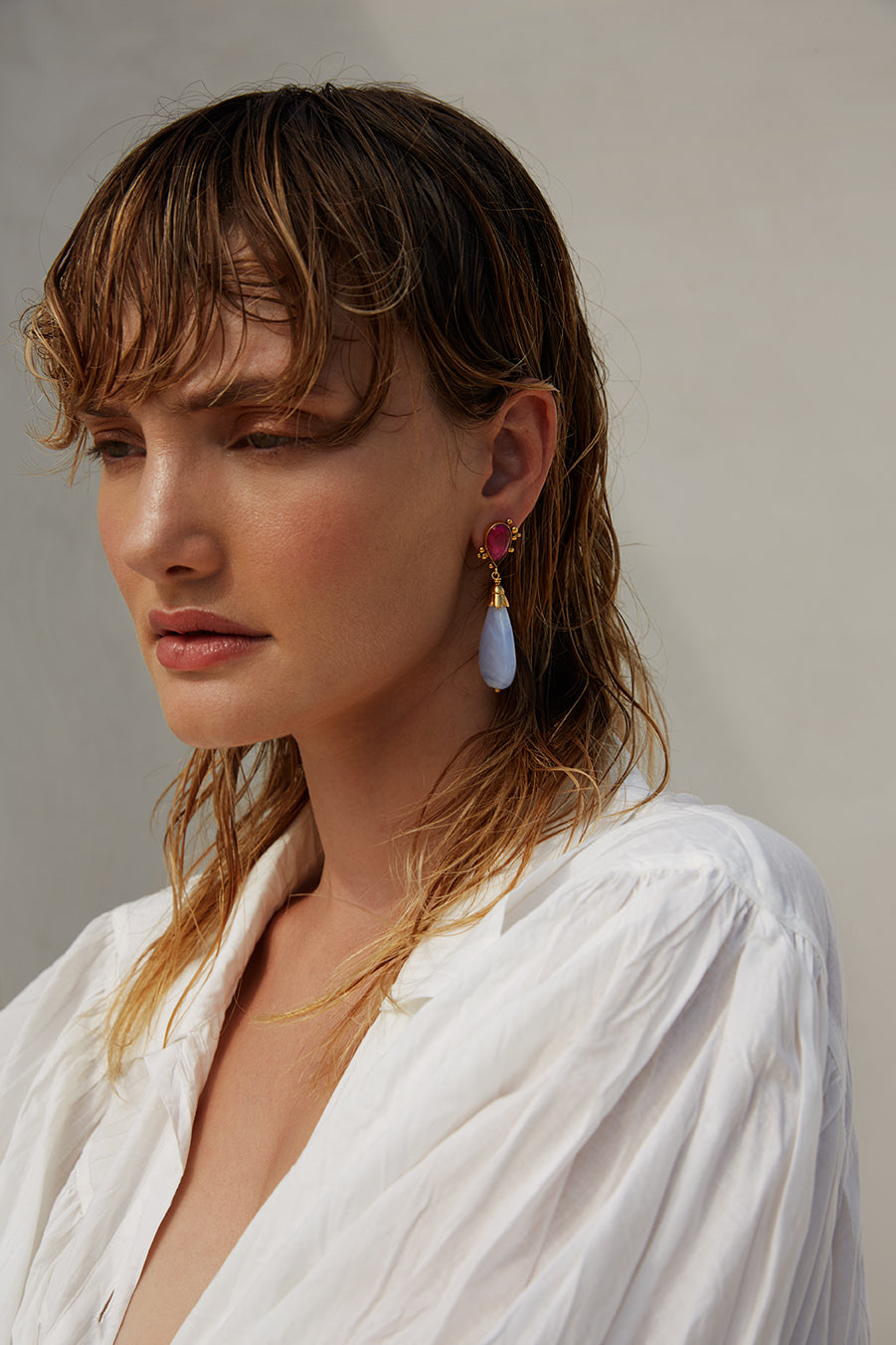 Chalcedony Drop Earrings