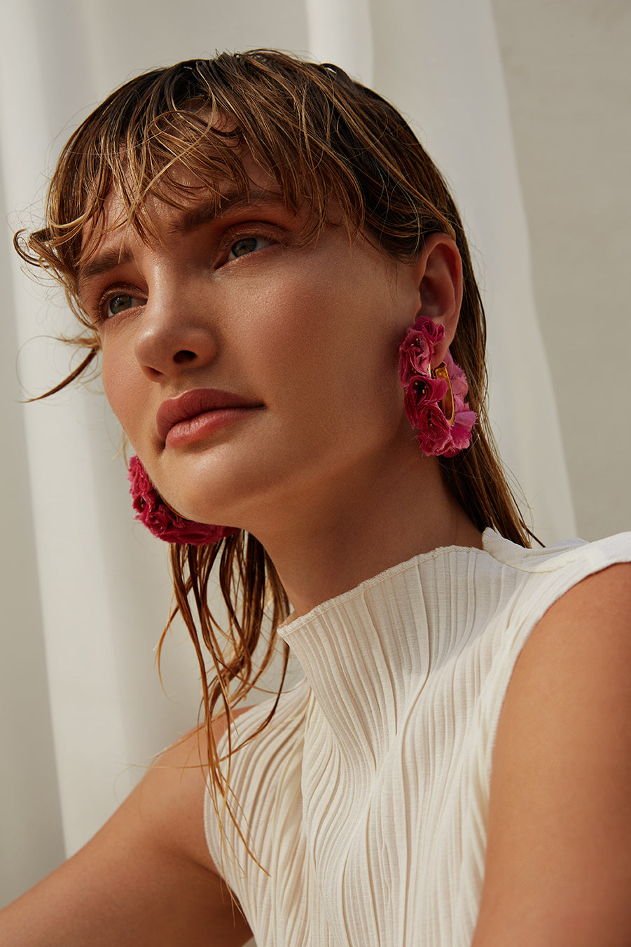 Big Bougainvillea Hoops | Pink