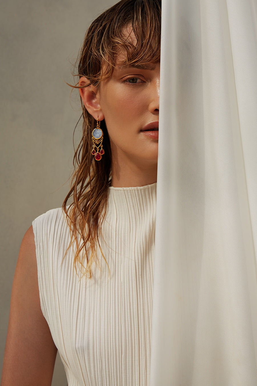 Chalcedony Chandelier Earrings