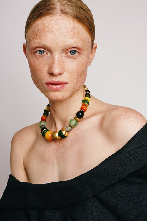 Aurora Necklace | Green & Orange