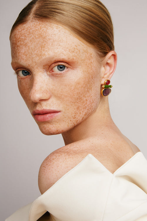 Triple Joy Earrings | Amethyst