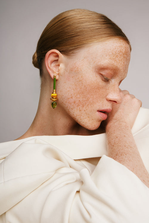 Silky Drops Earrings | Green