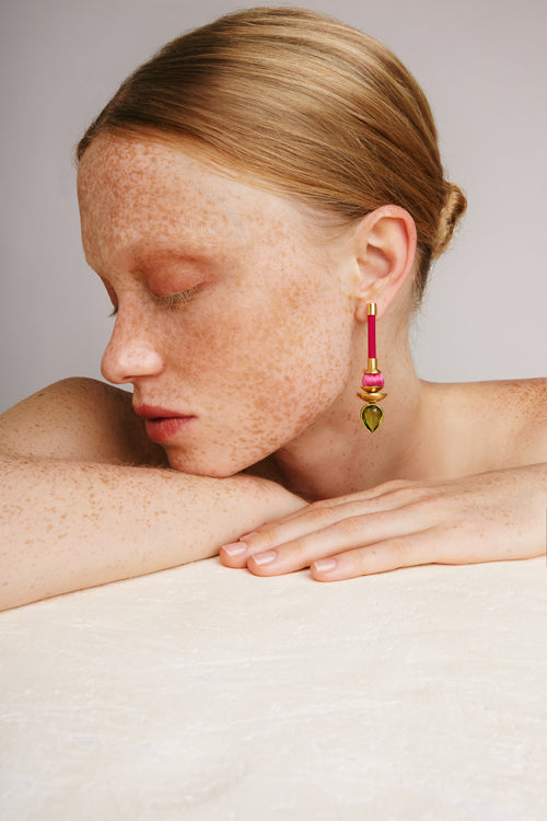 Silky Drops Earrings | Fuchsia
