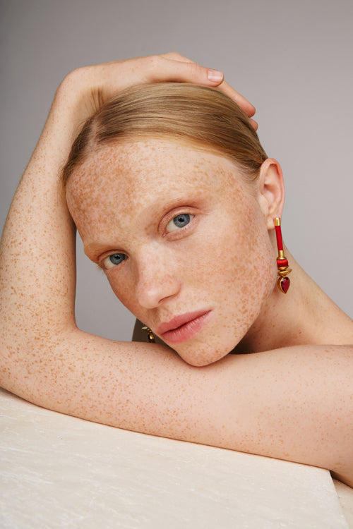 Silky Drops Earrings | Red
