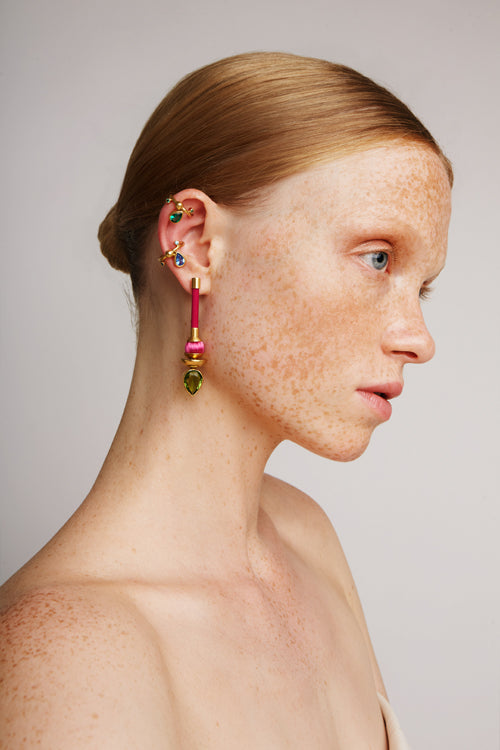 Silky Drops Earrings | Fuchsia