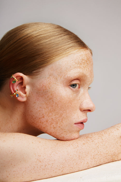 Petite Drops Ear Cuff | Green