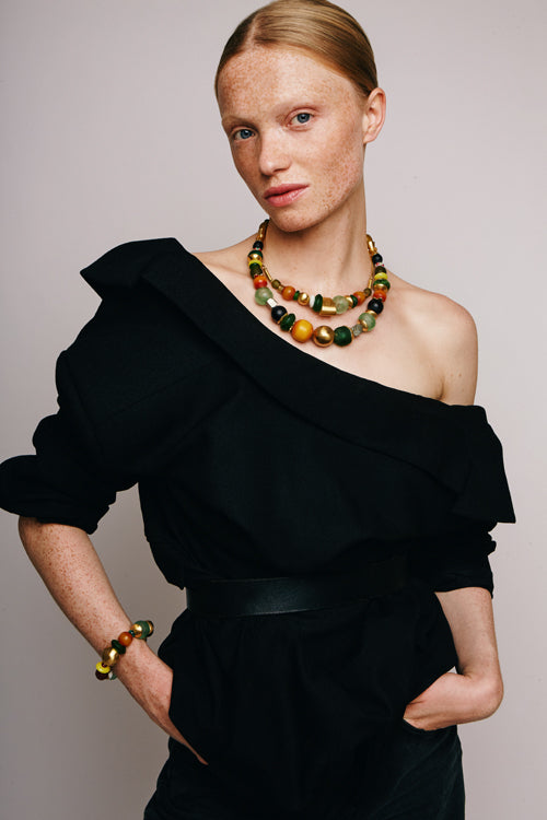 Aurora's Colours Bracelet | Green & Orange